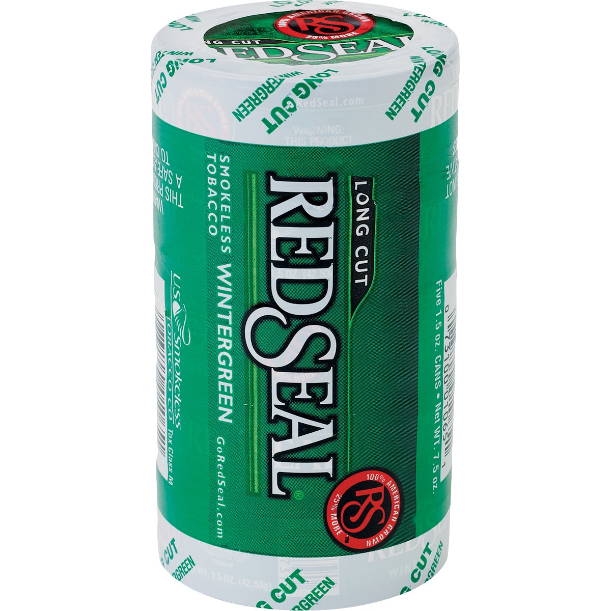 RED SEAL LONG CUT WINTERGREEN FLAVOR 5/1.5 OZ CANS
