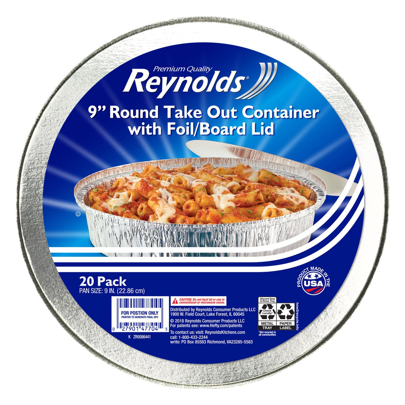 REYNOLDS 9¨ ROUND TAKE OUT PAN 20CT