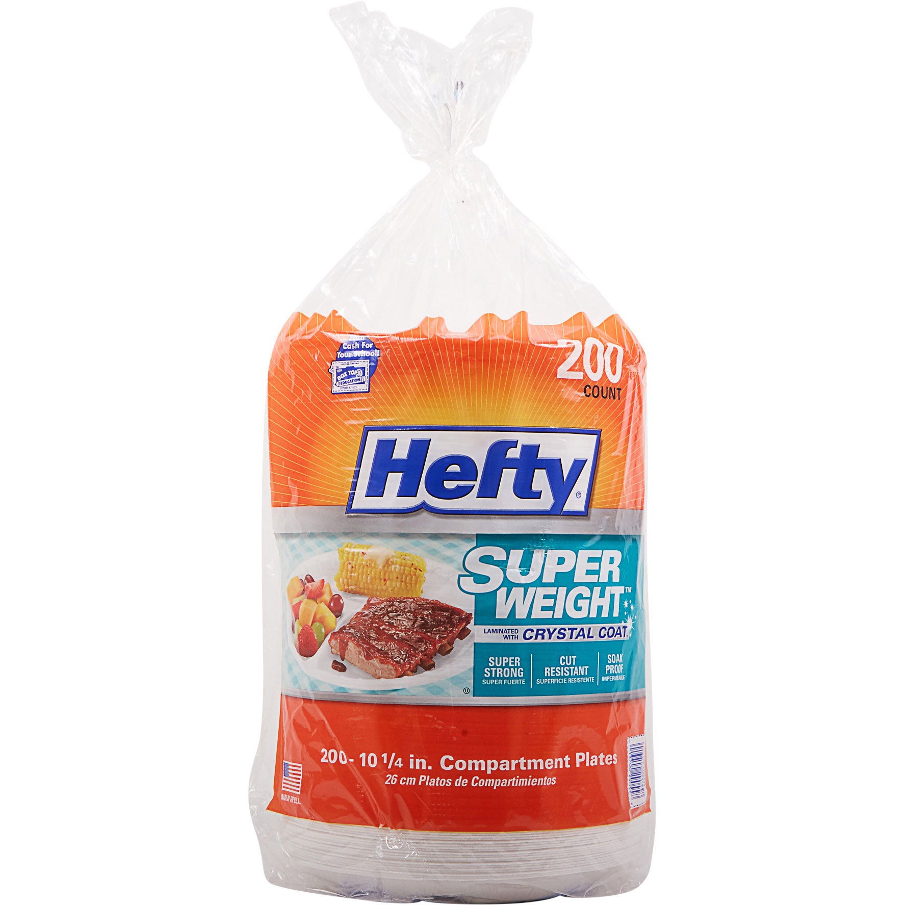 HEFTY 10 1/4¨ FOAM PLATE 3 COMPARTMENT 200 CT