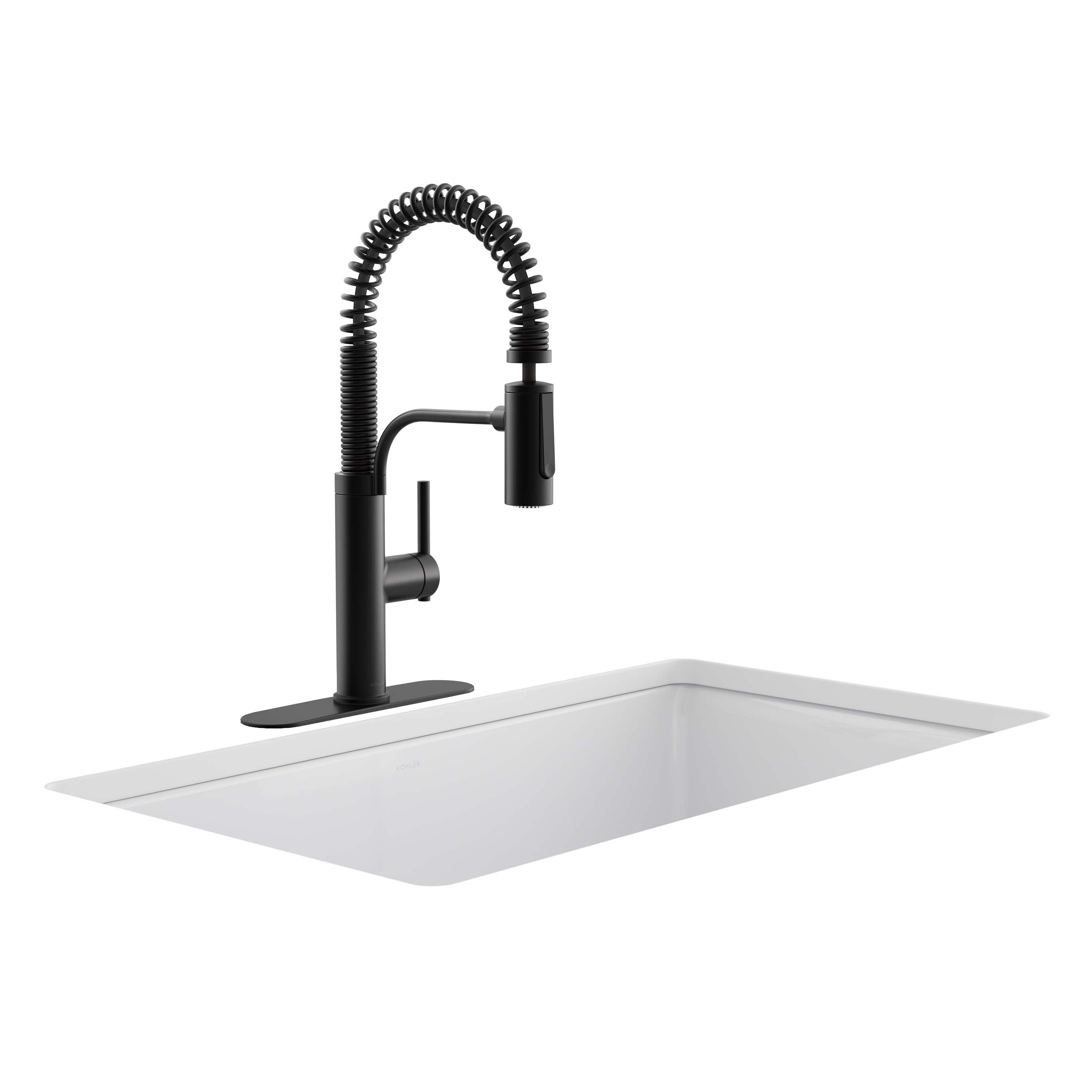 KOHLER PROVO CHROME KITCHEN FAUCET MATTE BLACK - Image 1