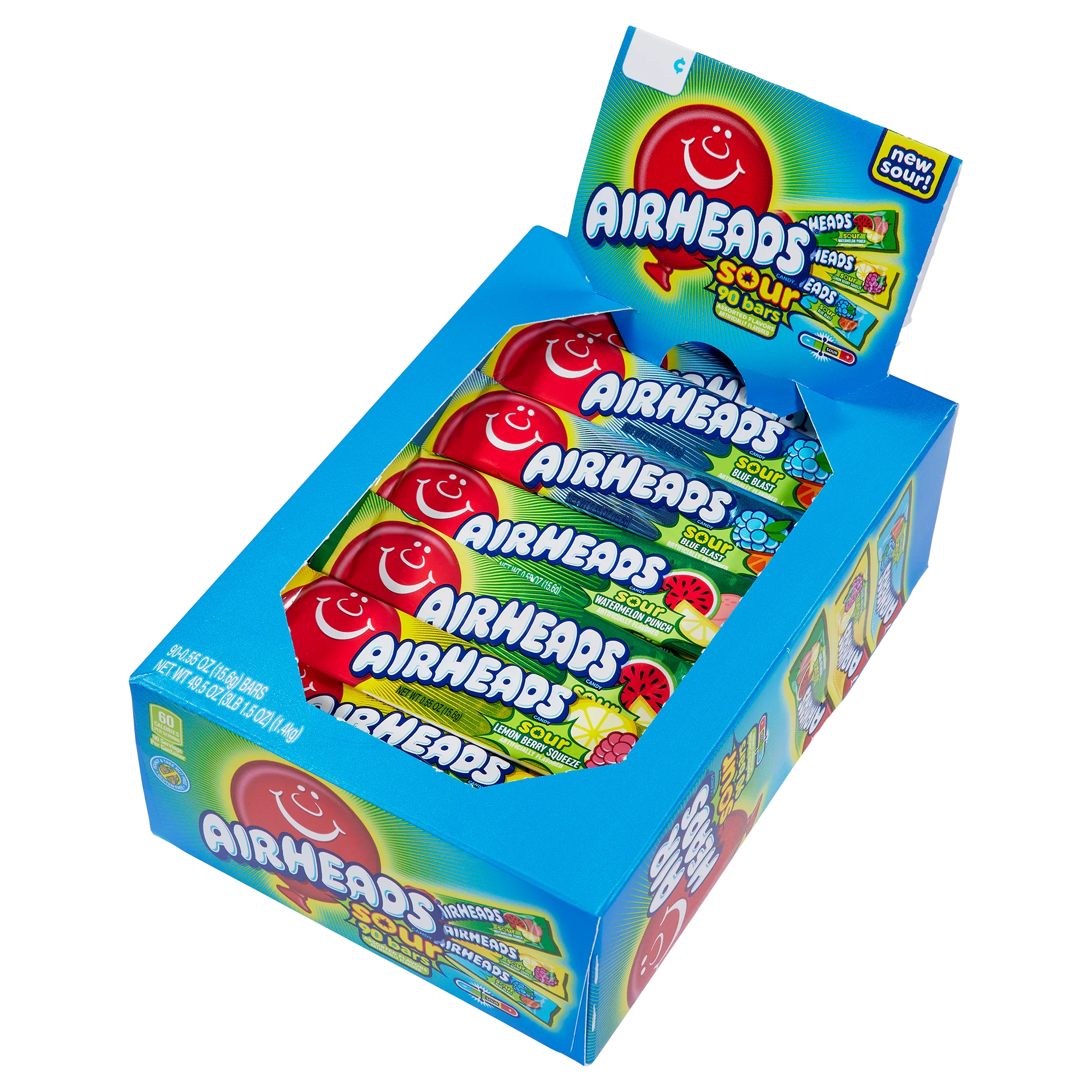 AIRHEADS SOUR ASSORTED BARS 90/.55 OZ - Image 1