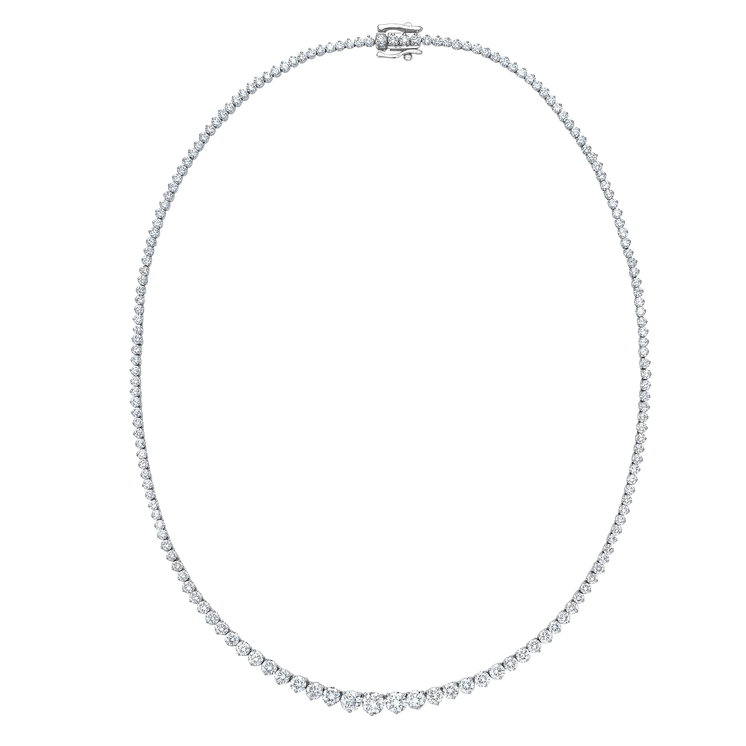 14KT WHITE GOLD VS2 G 10.0CTW ROUND DIAMOND STRAND NECKLACE - Image 1