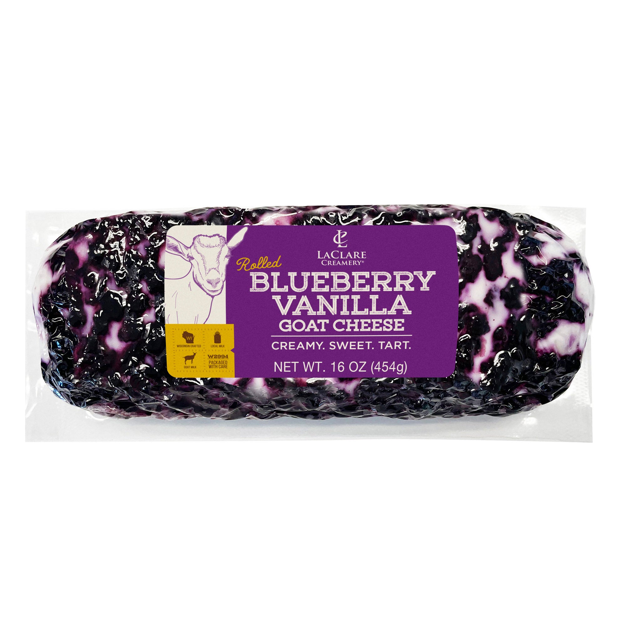 LACLARE CREAMERY BLUEBERRY VANILLA GOAT LOG 16 OUNCE - Image 1