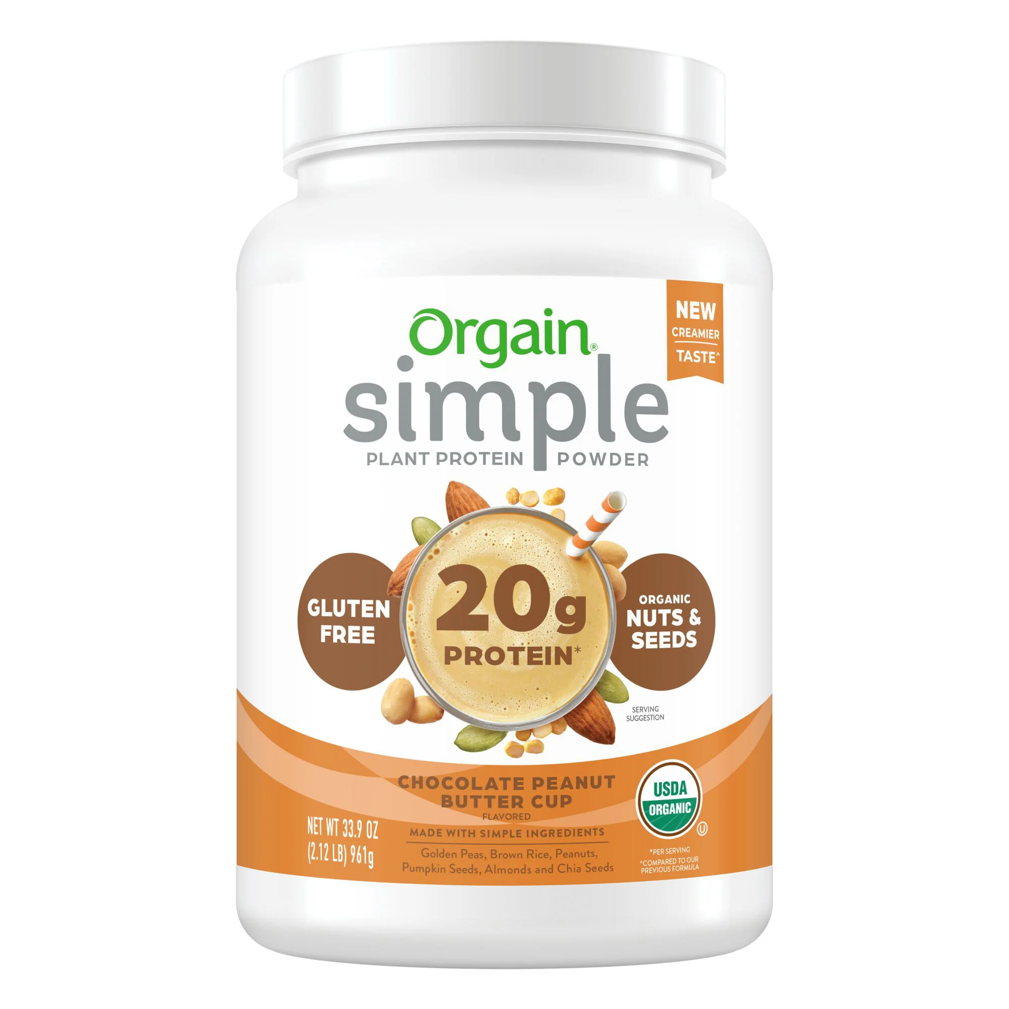 ORGAIN ORGANIC SIMPLE PROTEIN PEANUT BUTTER CUP - Image 1