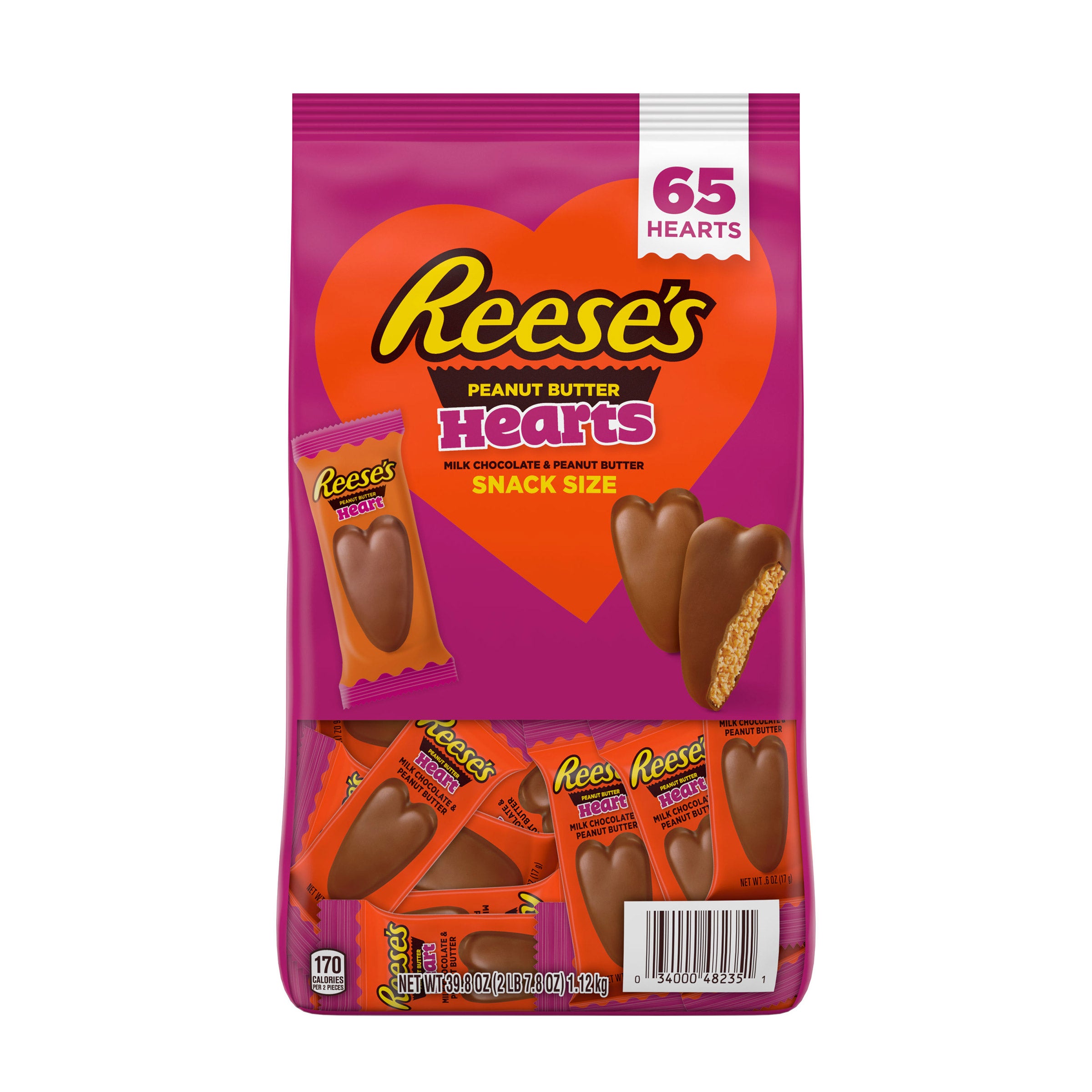HERSHEY REESE'S PEANUT BUTTER HEARTS 39.8 OUNCE BAG