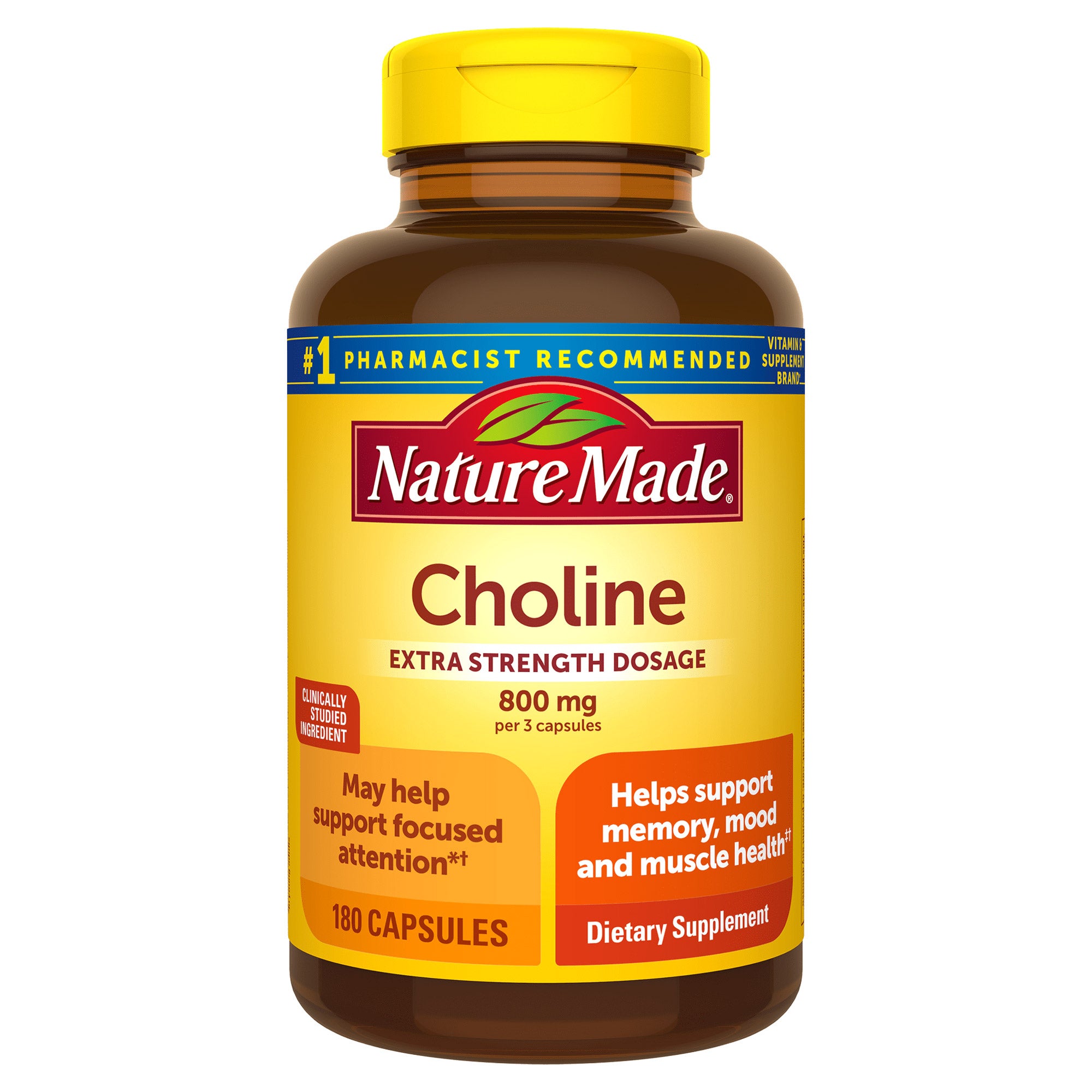 NATURE MADE CHOLINE 800 MG 180 COUNT CAPSULES - Image 1