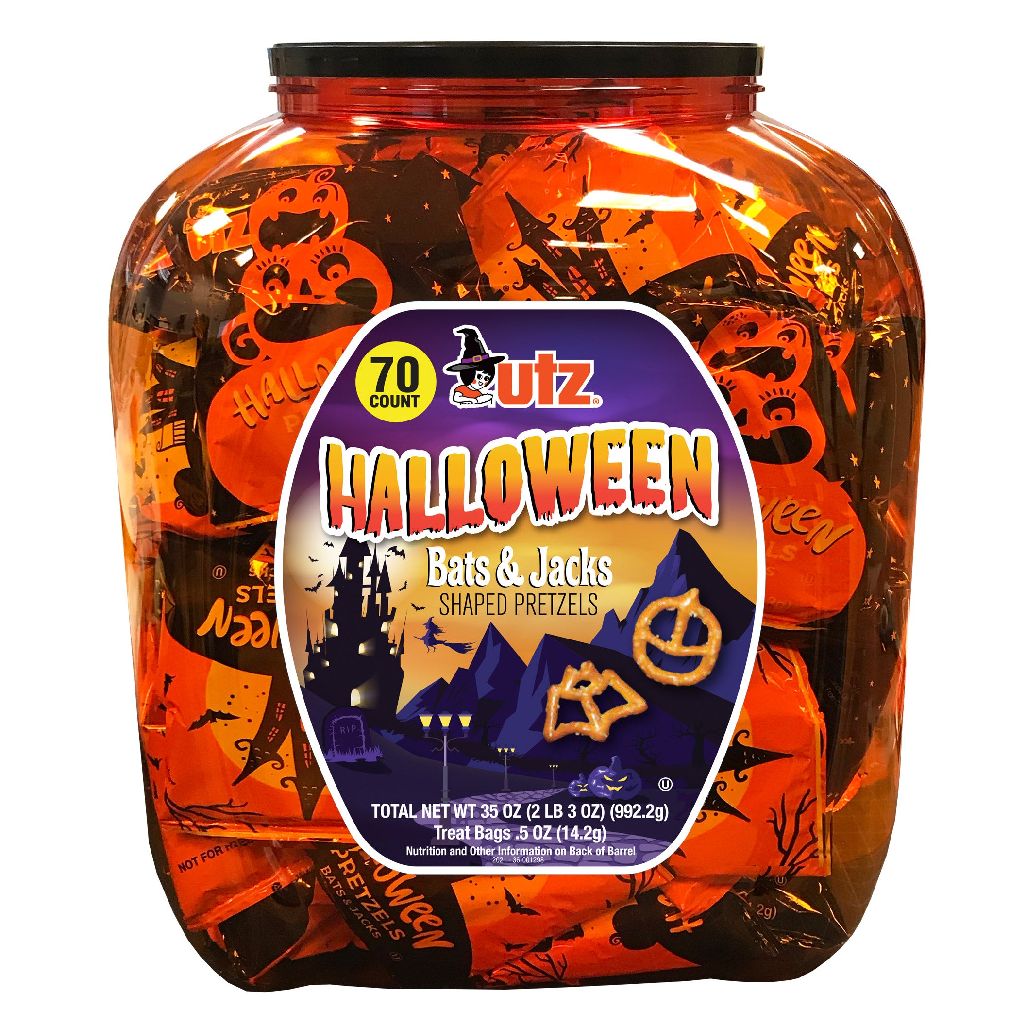 UTZ HALLOWEEN PRETZEL 70 CT (2.187 LBS)