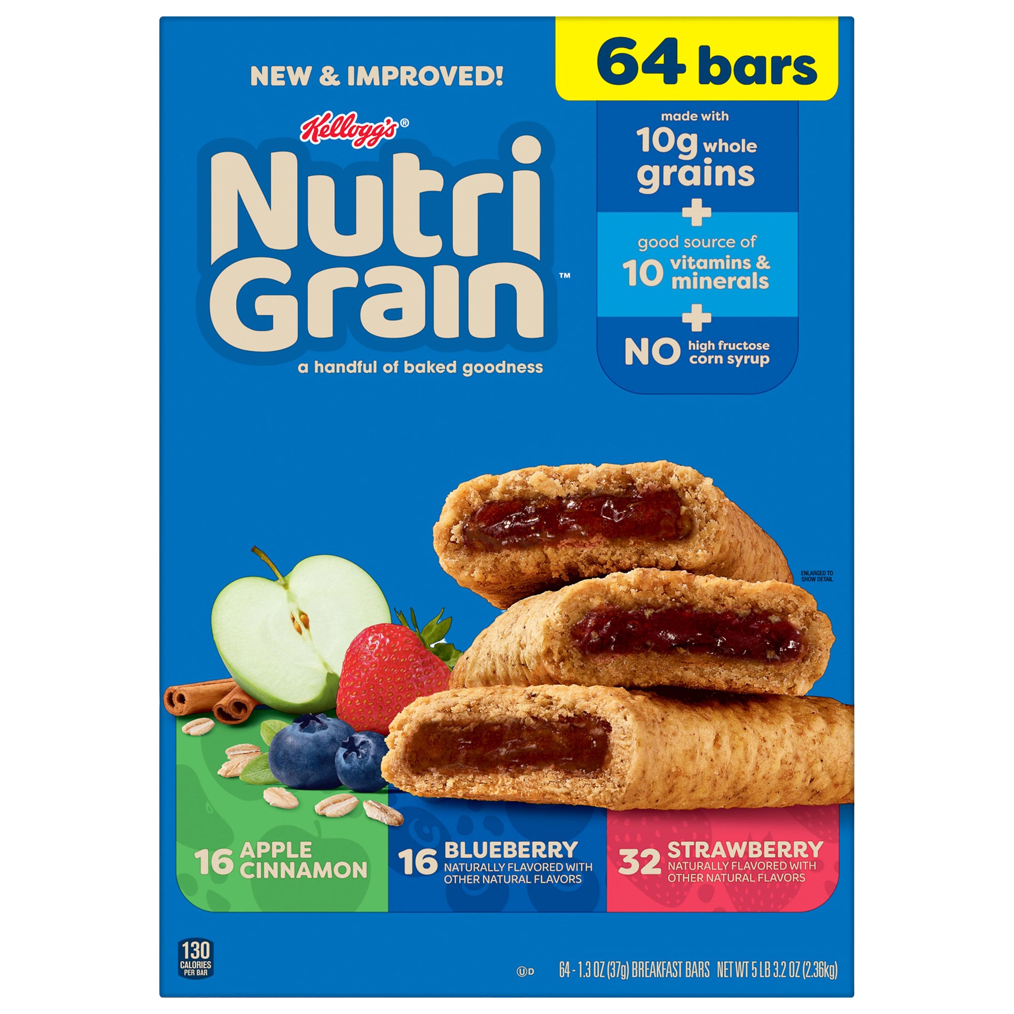 KELLOGG'S NUTRI-GRAIN BAR 64/1.3 OZ BARS - Image 1