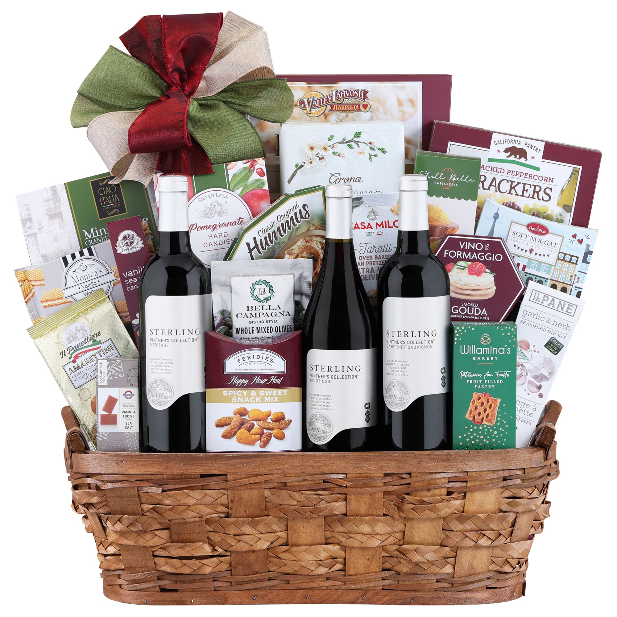 STERLING 3 BOTTLE WINE GIFT BASKET - Image 1