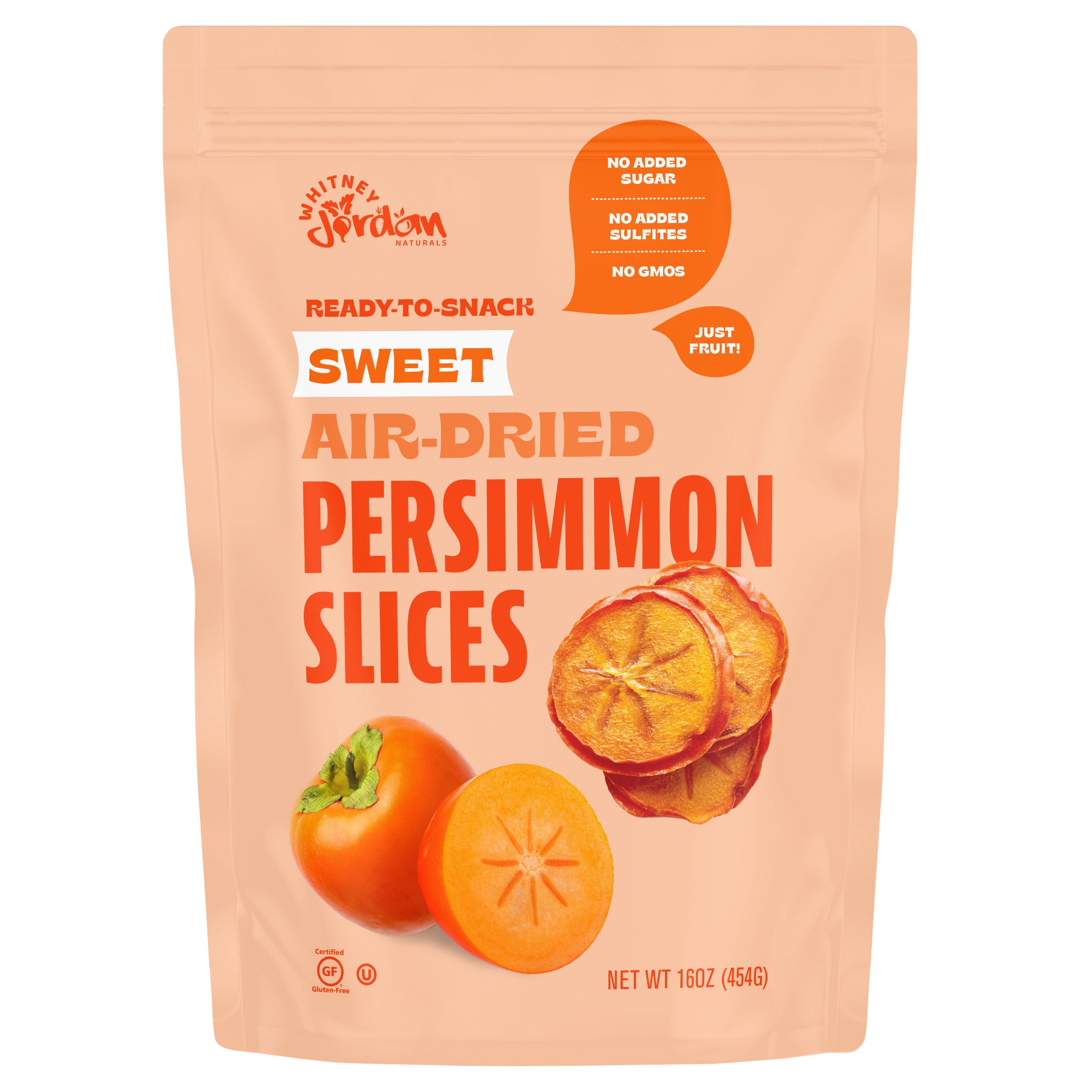 WHITNEY JORDAN DRIED PERSIMMON SLICES 16 OZ - Image 1