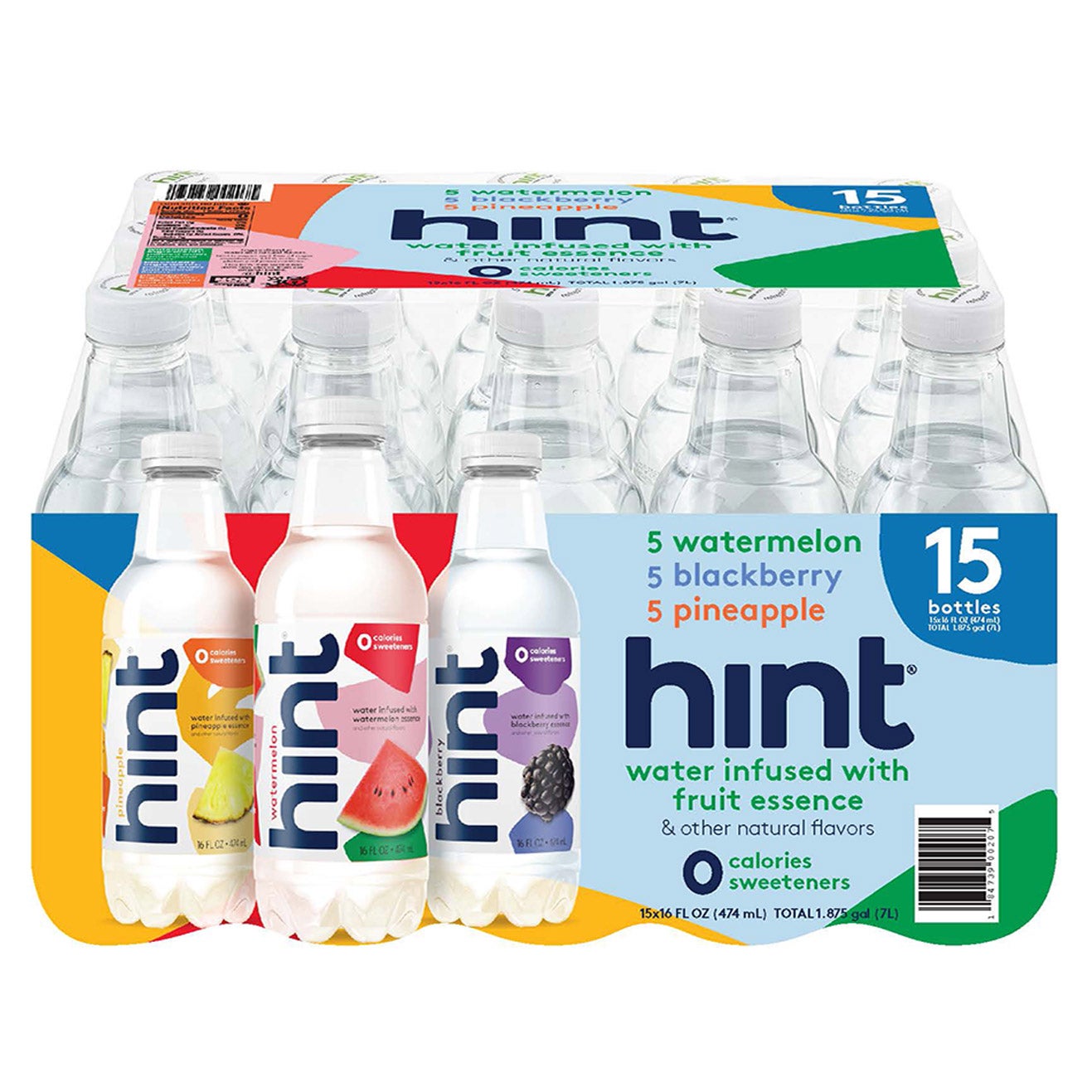 HINT VARIETY WATER 15 COUNT 16 OZ EACH