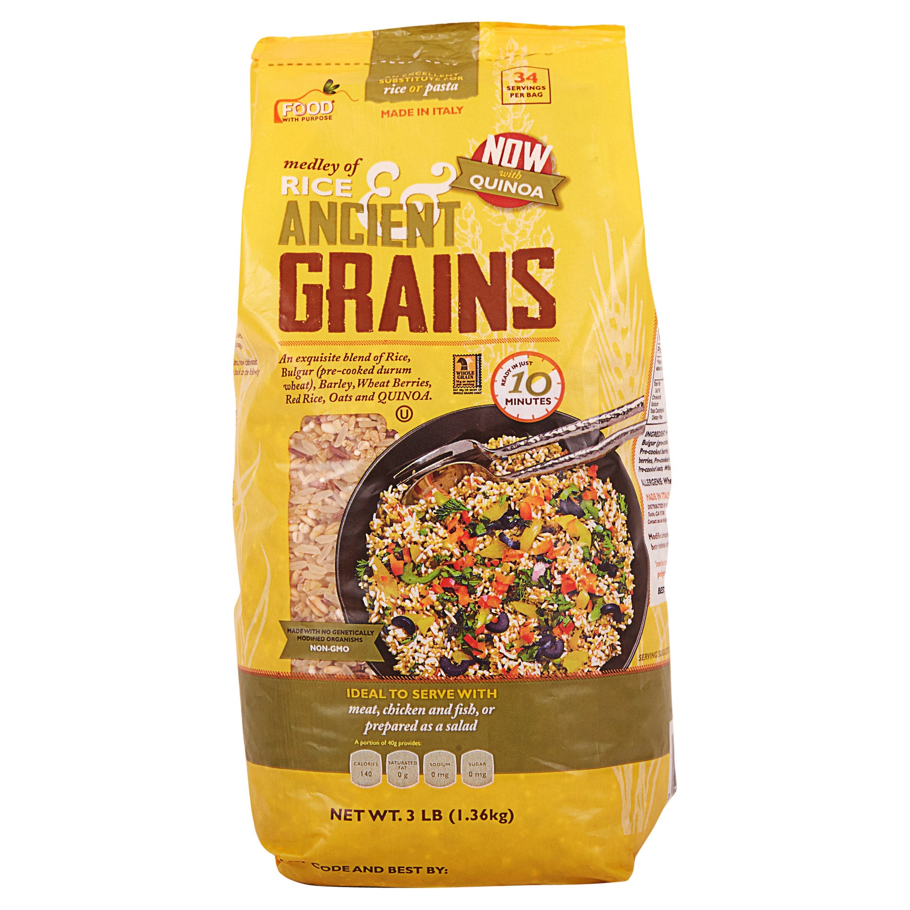 FOOD WITH PURPOSE MEDLEY OF RICE AND ANCIENT GRAINS 3-LB. - Image 1