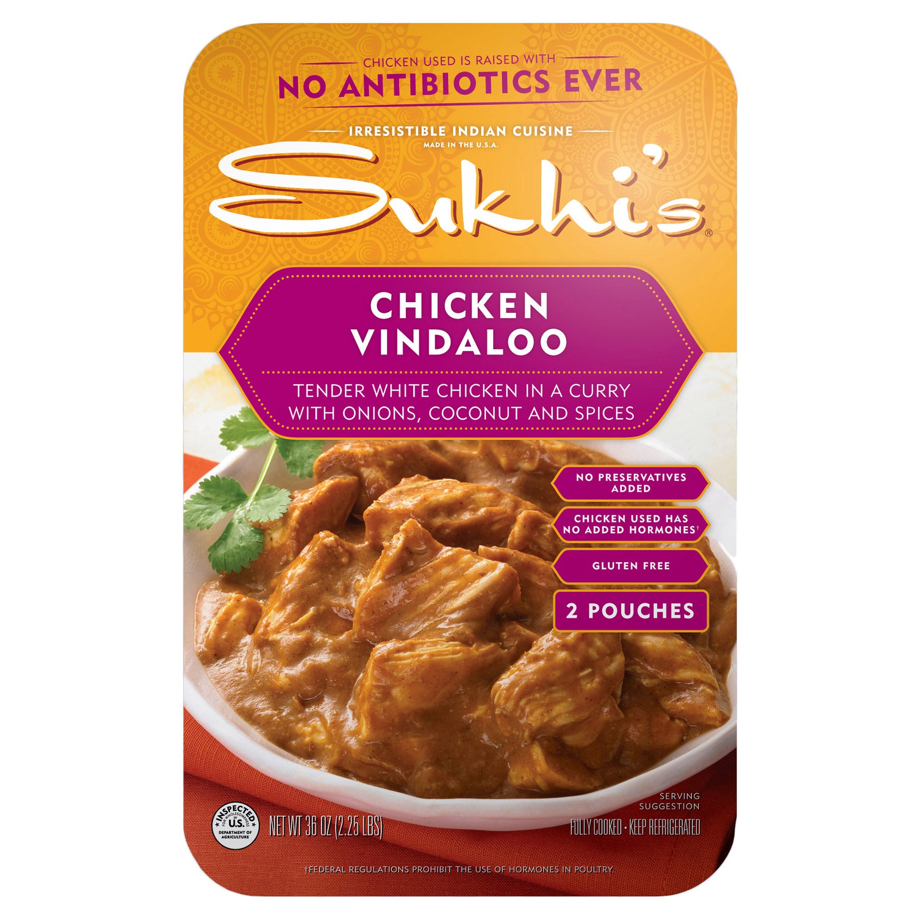 SUKHI'S CHICKEN VINDALOO 36 OUNCE PACKAGE