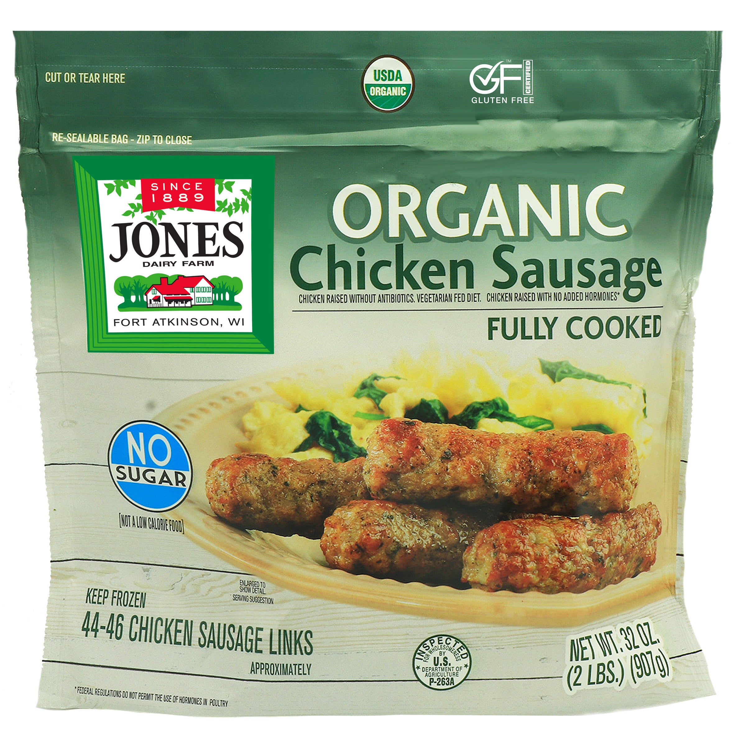 JONES DAIRY FARM ORGANIC CHICKEN SAUSAGE LINKS 32OZ