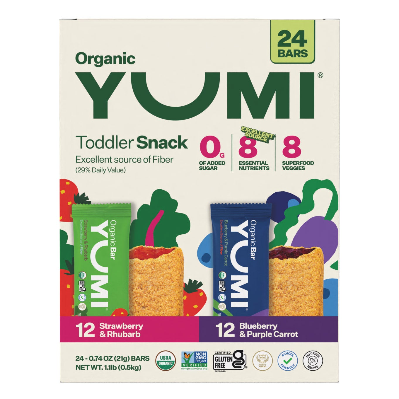 YUMI ORGANIC BERRY BARS 24/0.74 OZ - Image 1