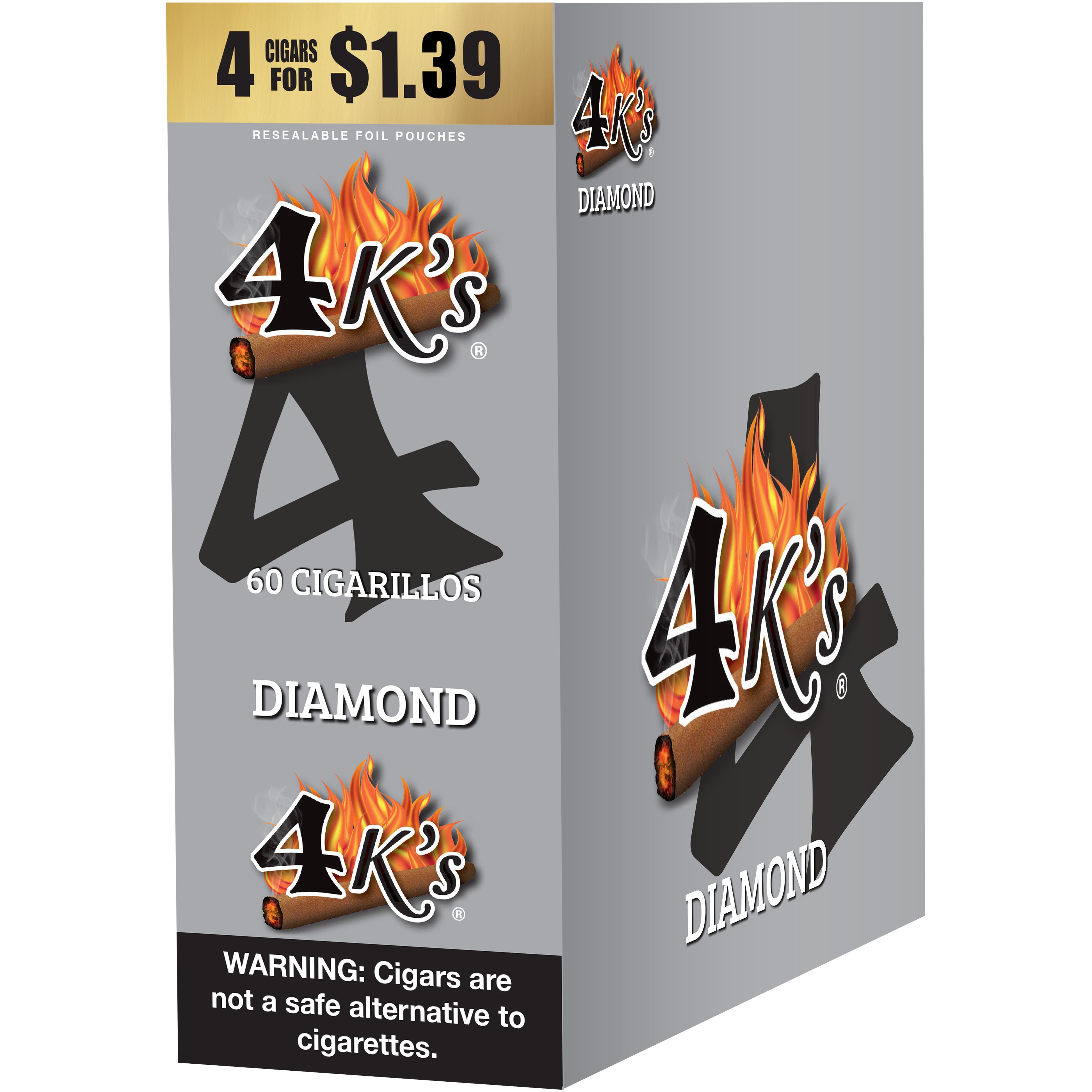4K'S CIGARILLOS DIAMOND 15/4CT PCHS $1.39 PP - Image 1