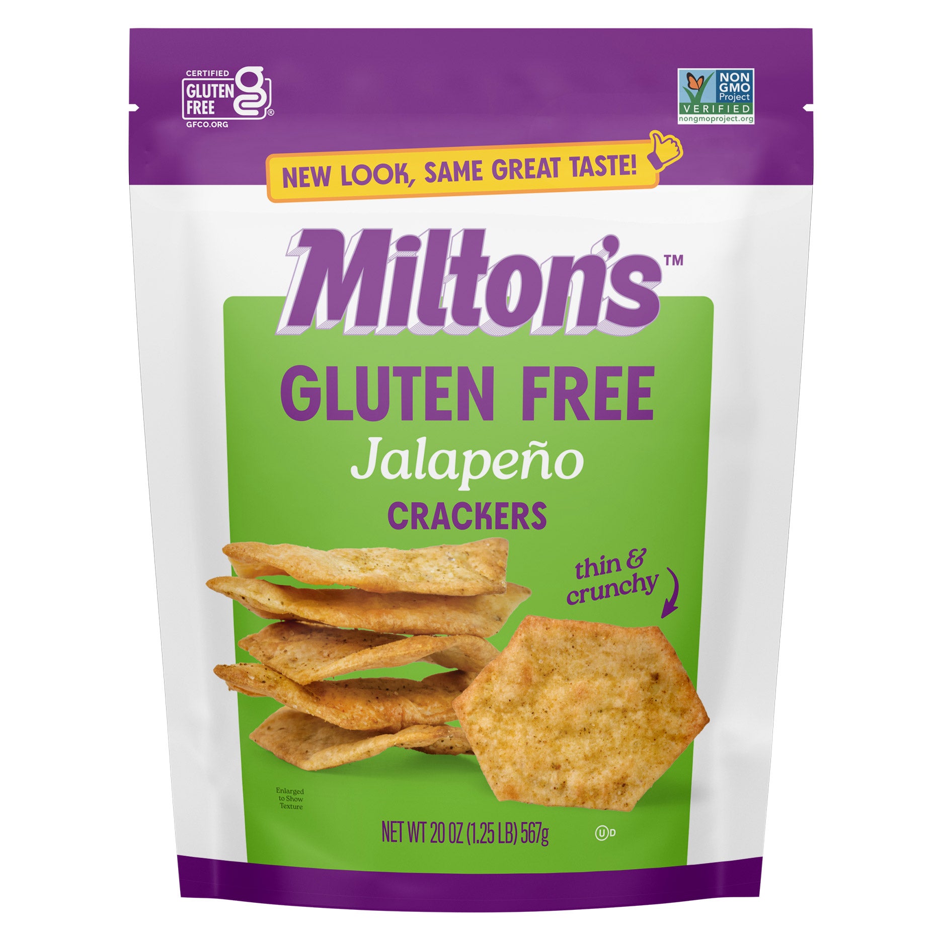 MILTON'S GLUTEN FREE JALAPENO CRACKER 20 OZ