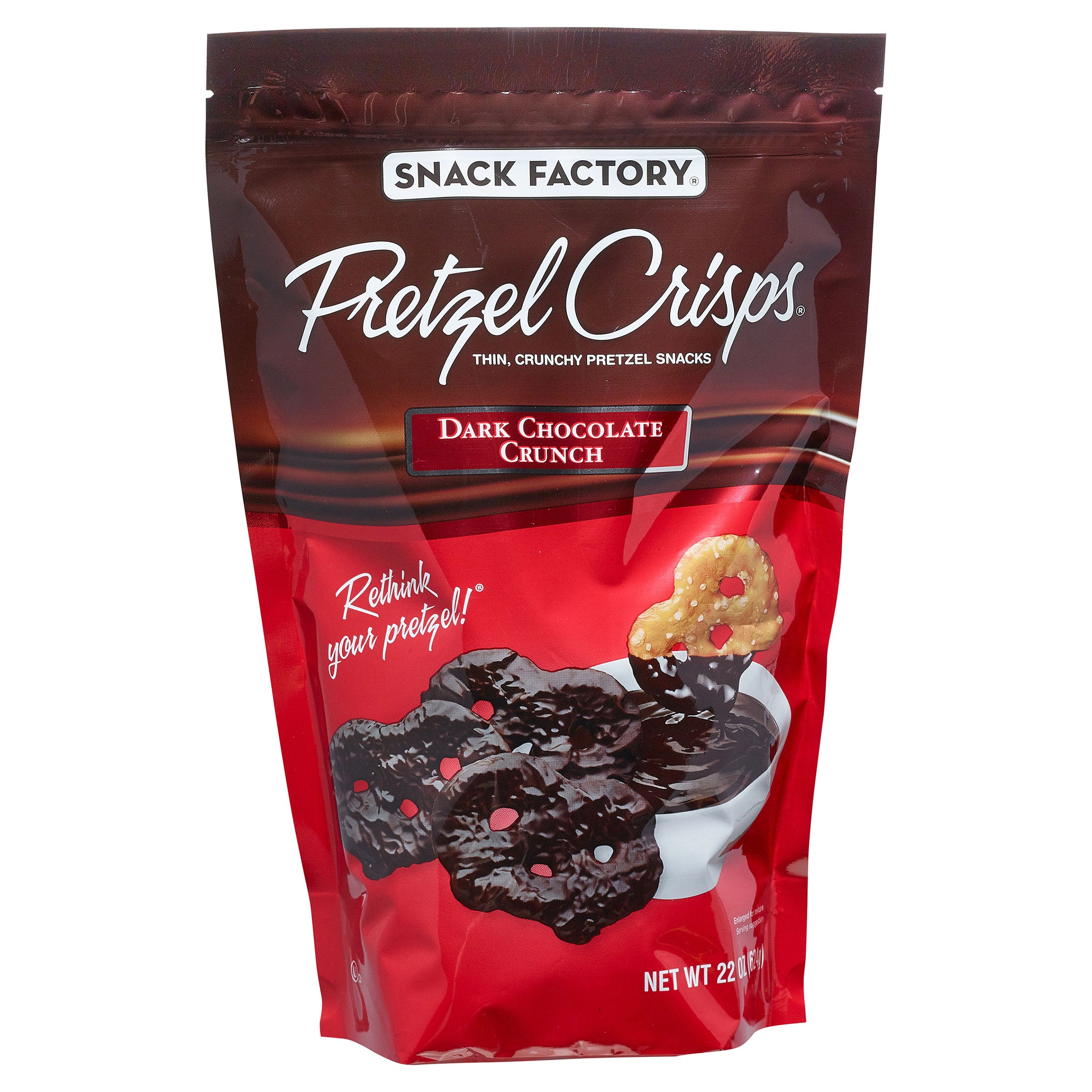 PRETZEL CRISPS DARK CHOCOLATE CRUNCH 22 OZ (1.375 LBS)