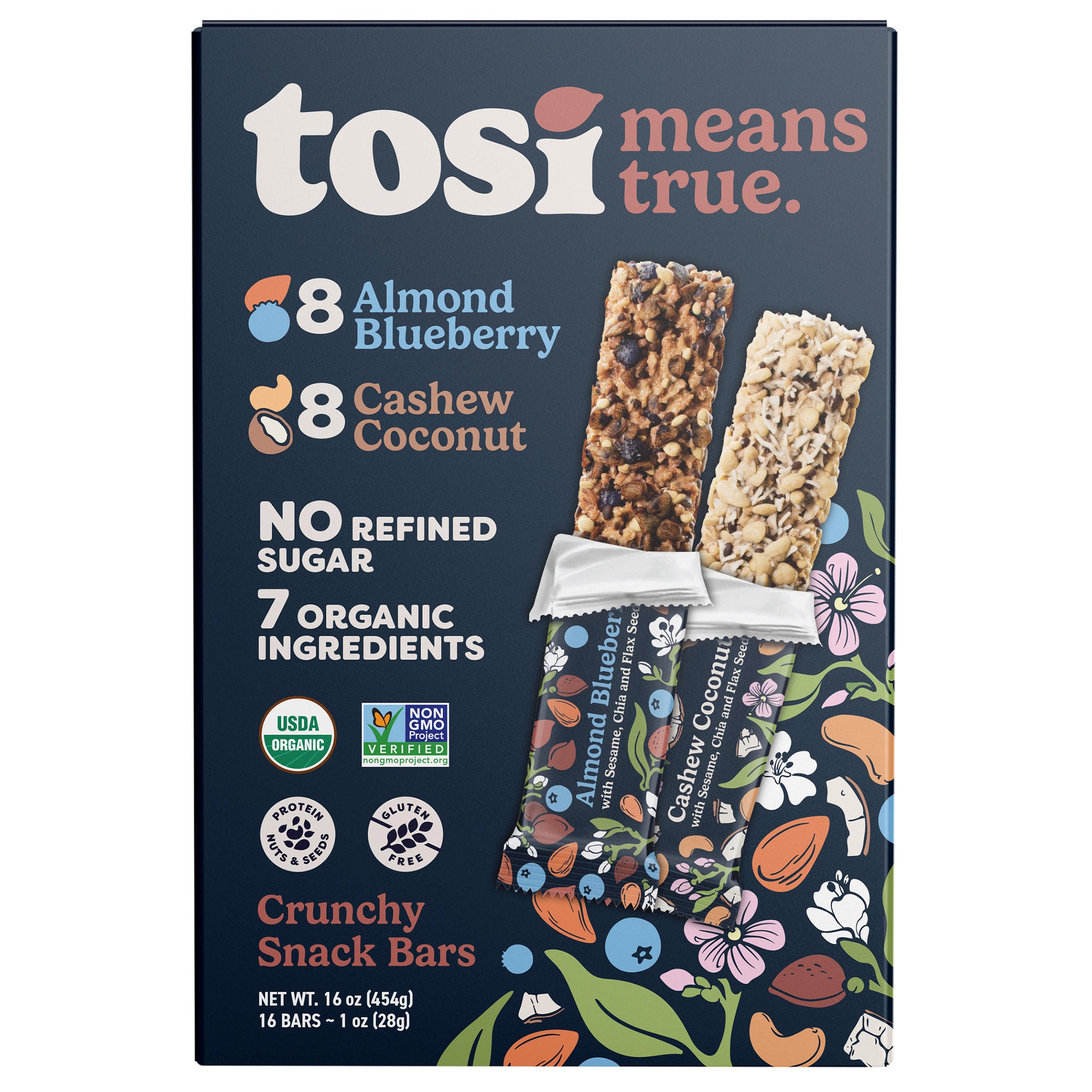 TOSI ORGANIC SNACK BAR 16/1 OZ - Image 1