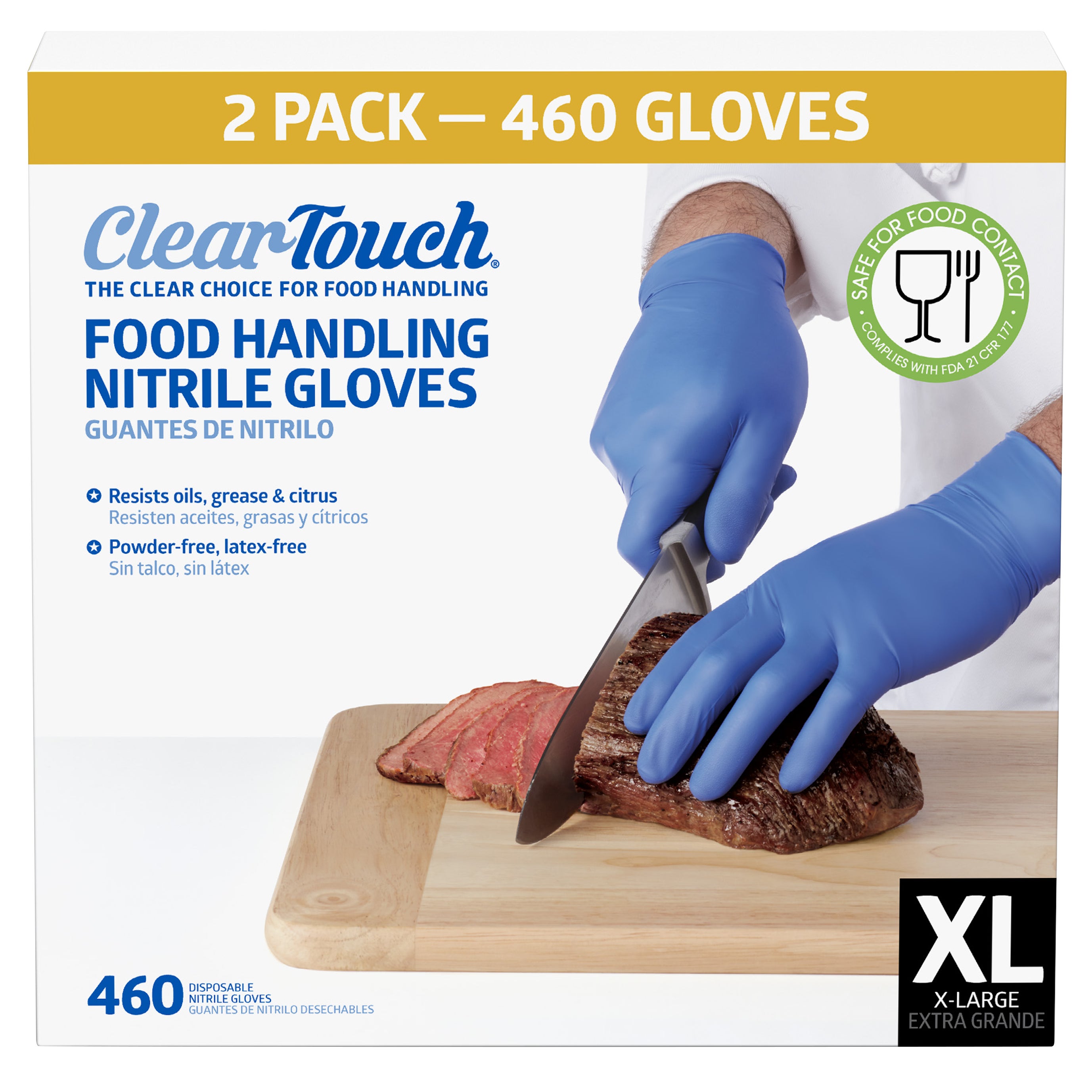 CLEAR-TOUCH FOOD HANDLING NITRILE GLOVES XL 2/230 CT - Image 1