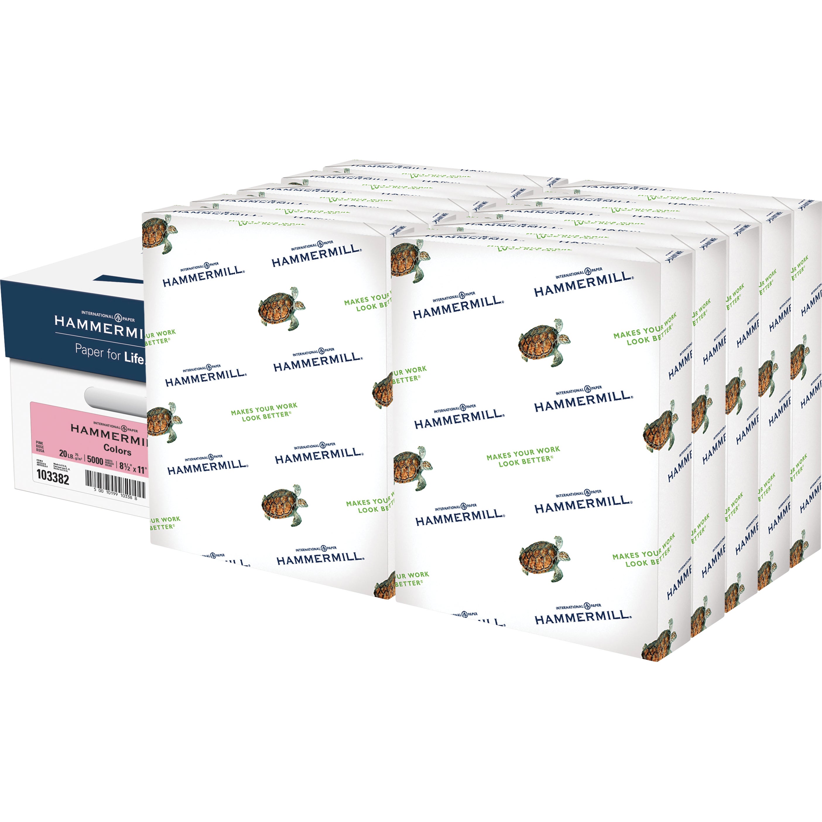 HAMMERMILL PINK COLOR COPY PAPER HAM103382CT 5000 SHT - Image 1