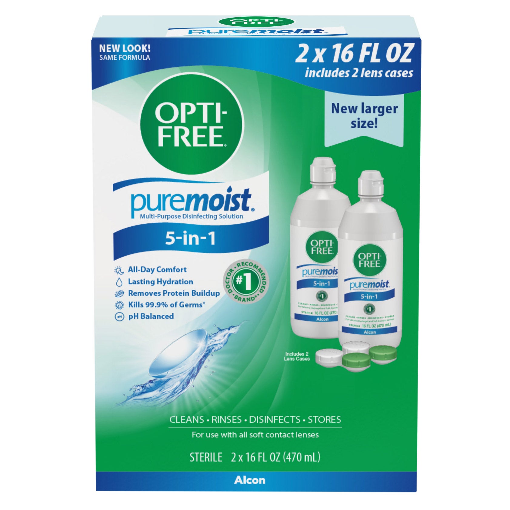 OPTI-FREE PURE MOIST MULTI-PURPOSE SOLUTION 2X16 OUNCE