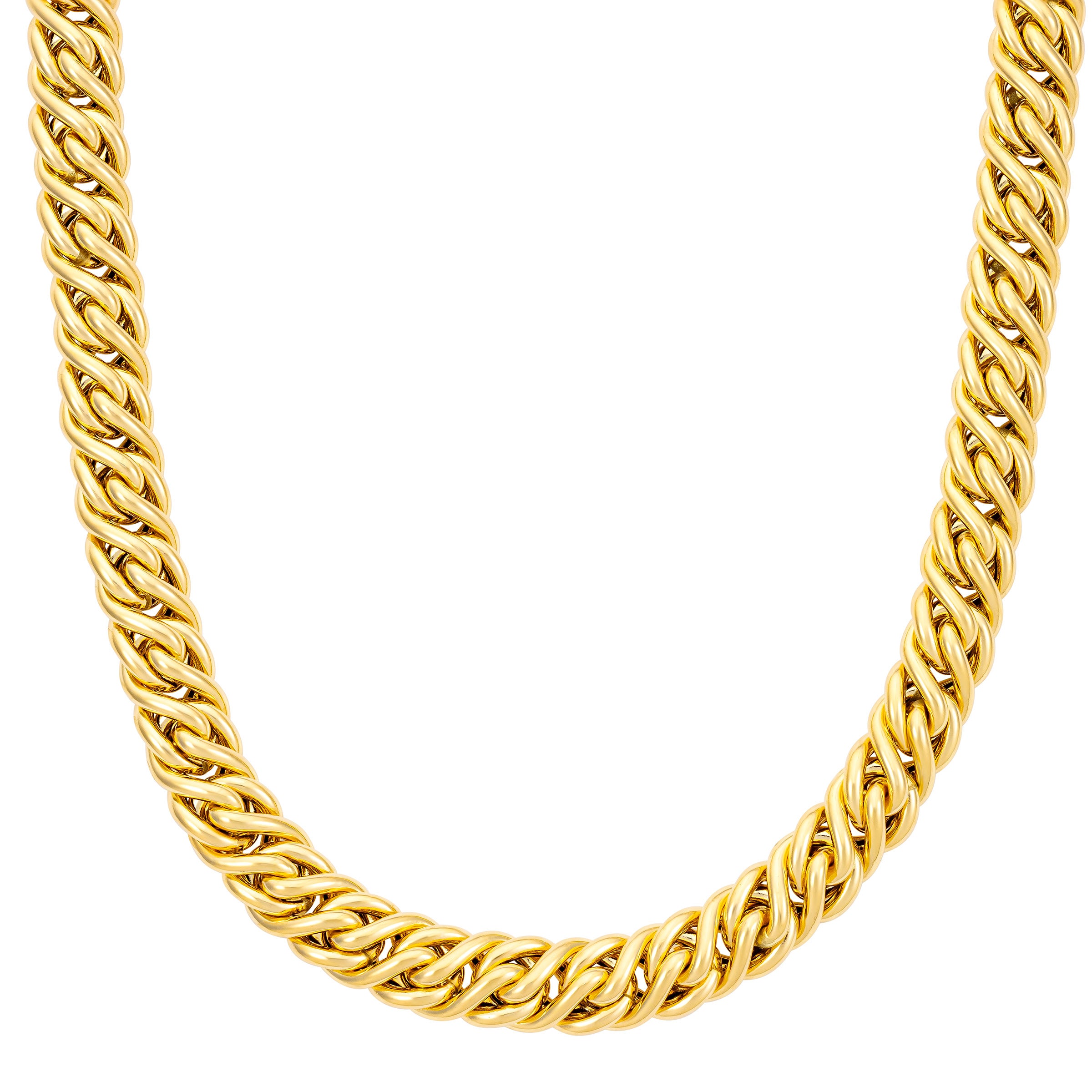 18KT YELLOW GOLD FANCY LINK NECKLACE MADE IN ITALY