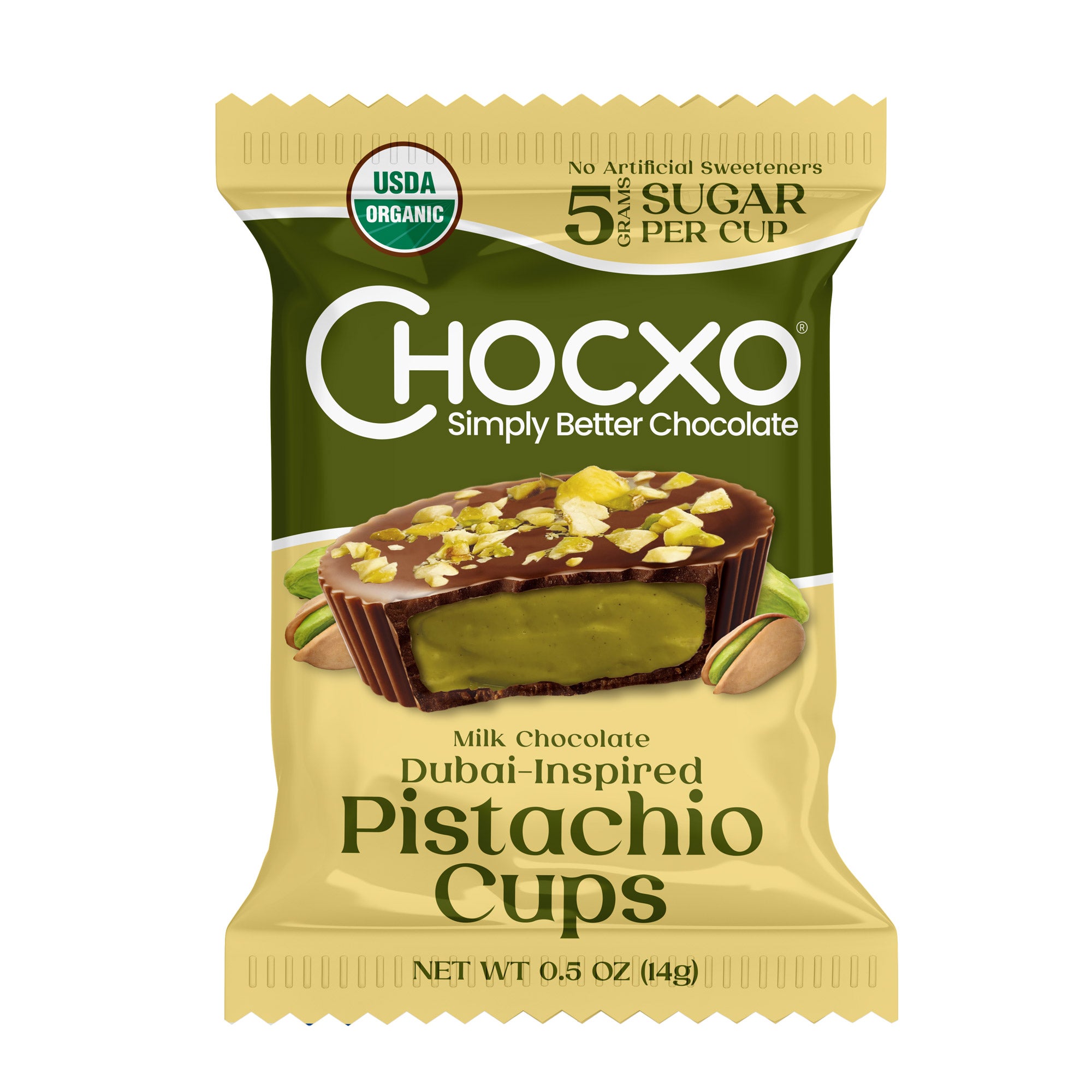ORGANIC CHOCXO DARK CHOCOLATE PISTACHIO CUPS 14.8 OZ - Image 1