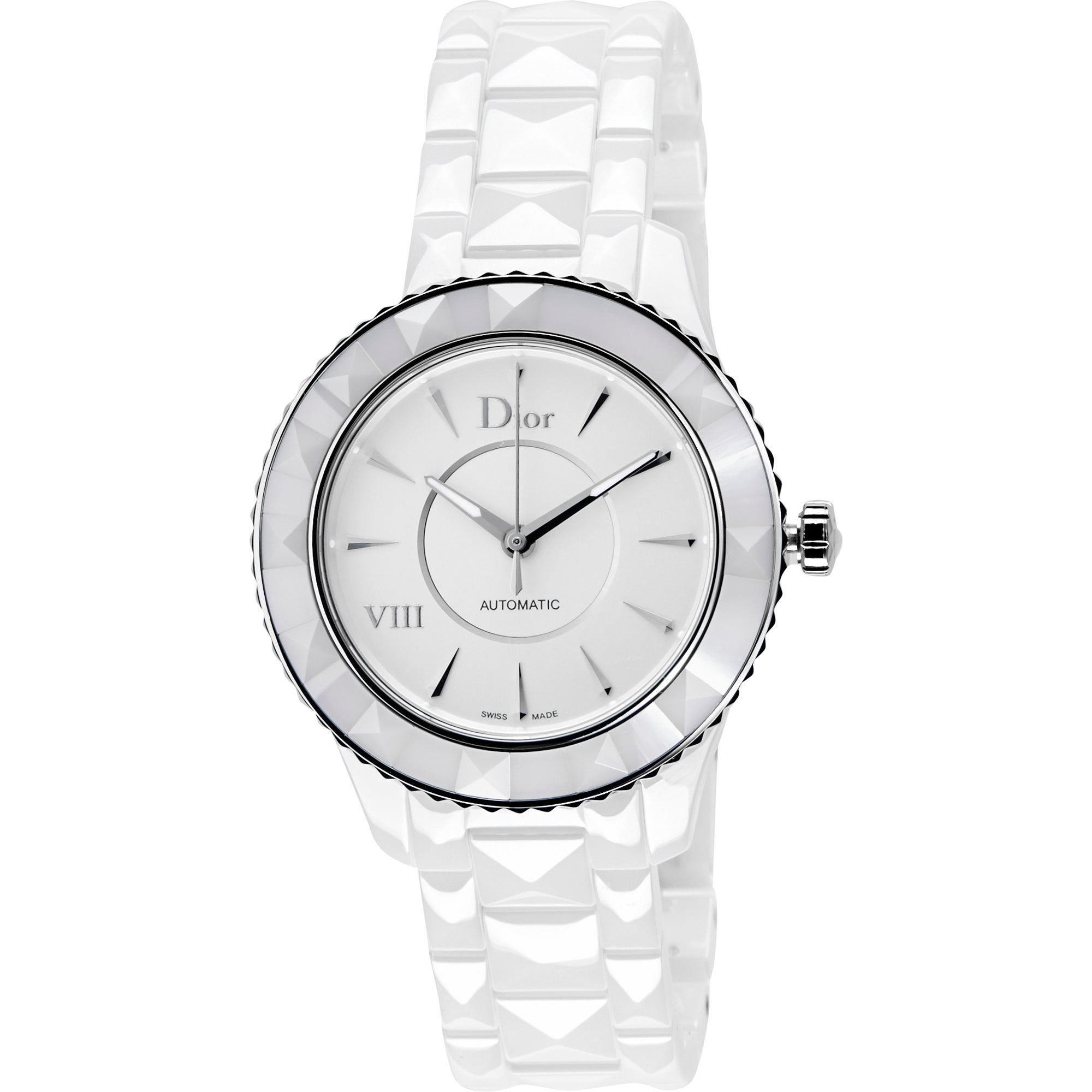 CHRISTIAN DIOR WHITE CERAMIC AUTOMATIC LADIES WATCH