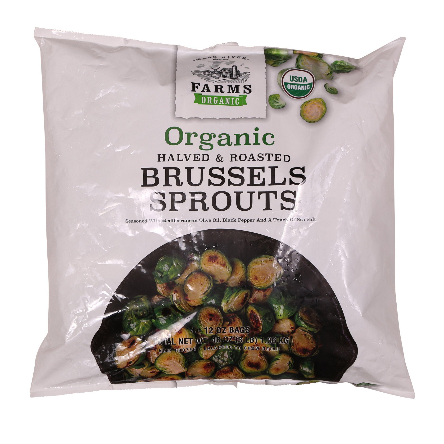 ORGANIC ROASTED HALVED BRUSSEL SPROUTS 48OZ