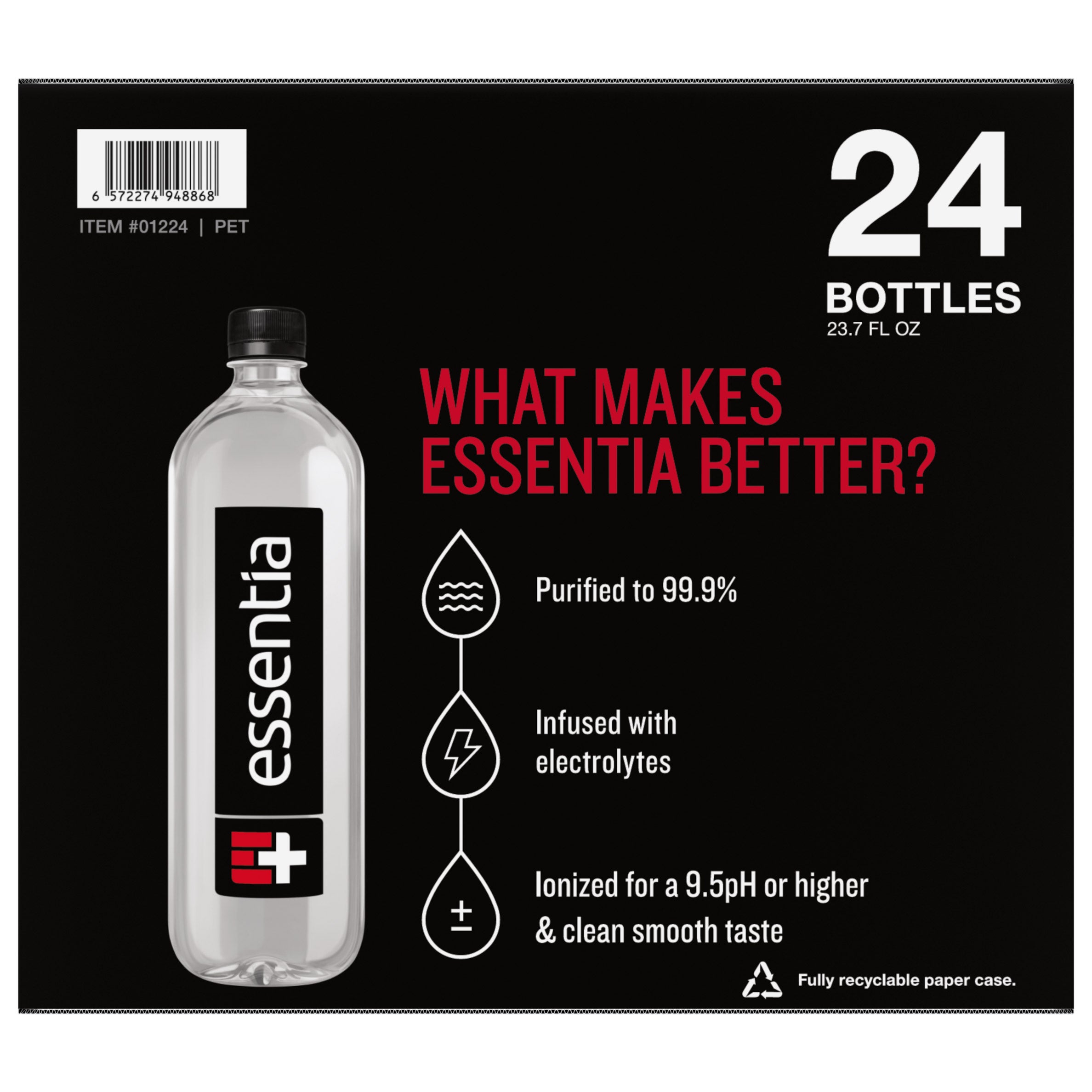 ESSENTIA ALKALINE WATER 24PK/700ML - Image 1
