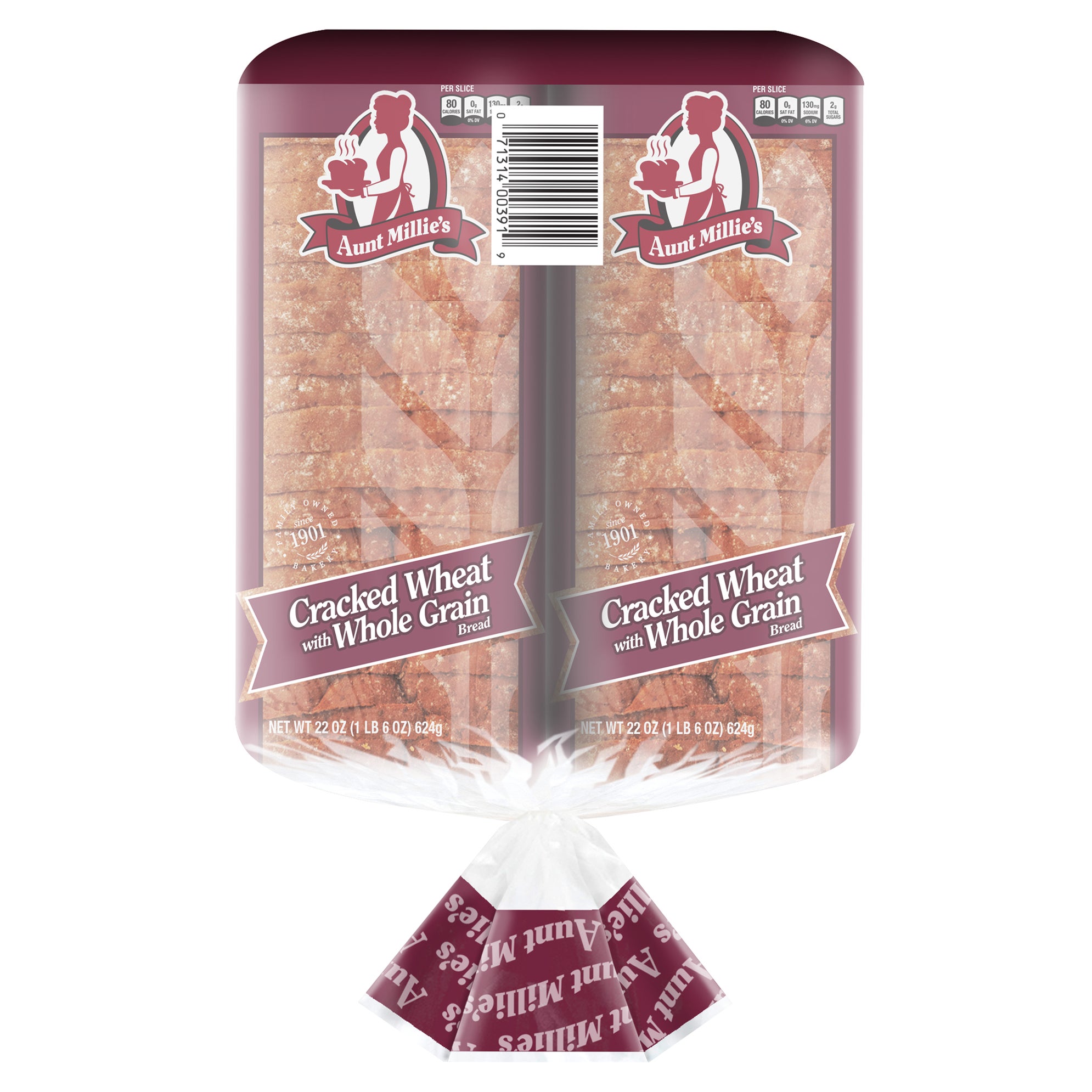 AUNT MILLIE'S CRACKED WHEAT BREAD 2/22 OUNCE LOAVES - Image 1