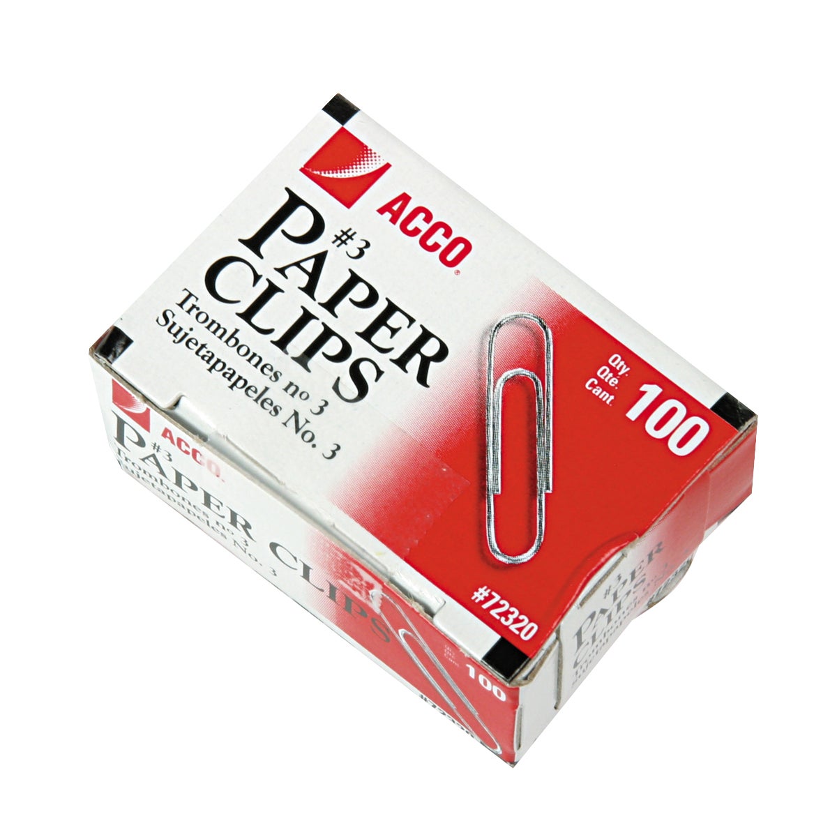 ACCO #3 PAPER CLIPS ACC72320 1000CT
