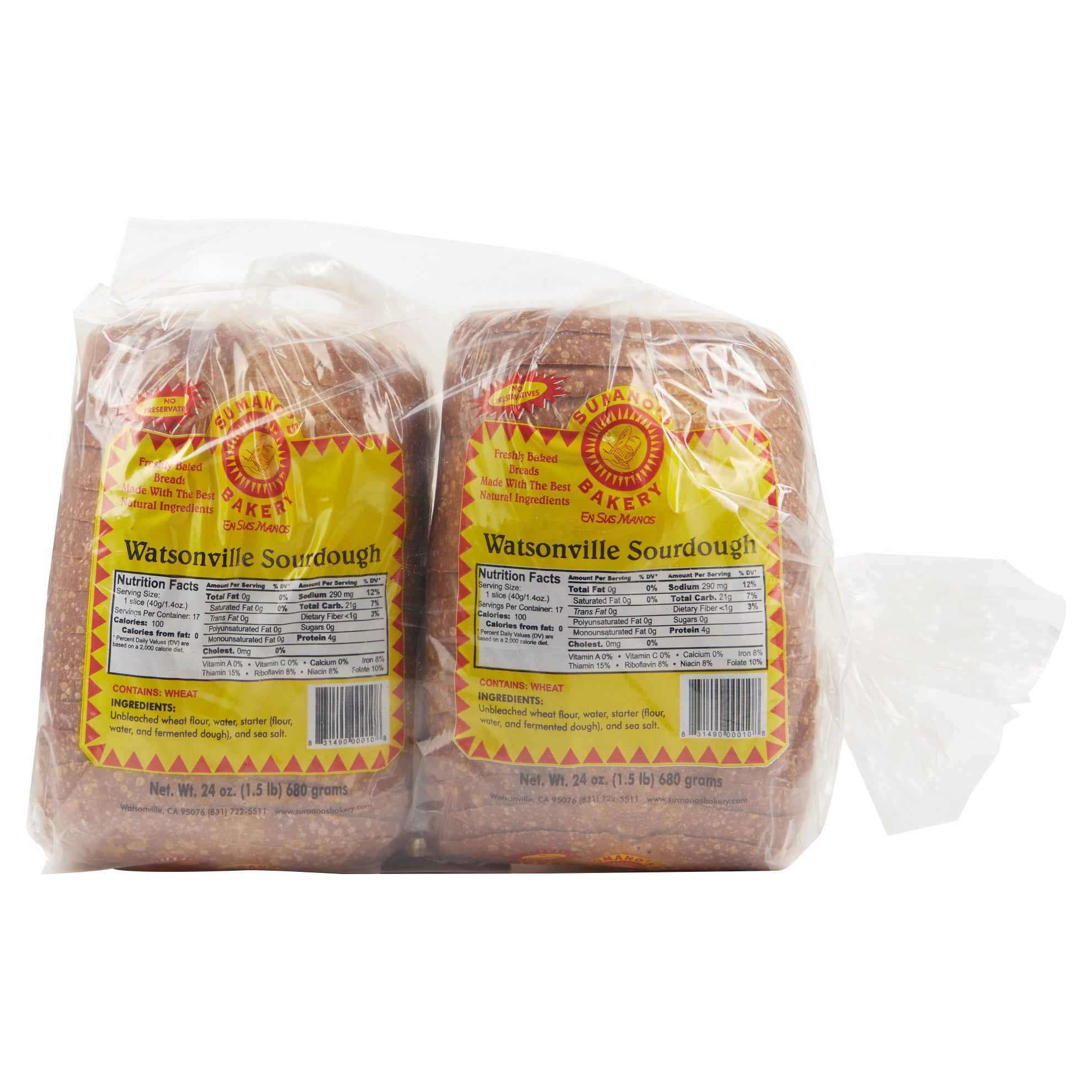 WATSONVILLE SLICED SOURDOUGH 2 PACK 24 OUNCES EACH
