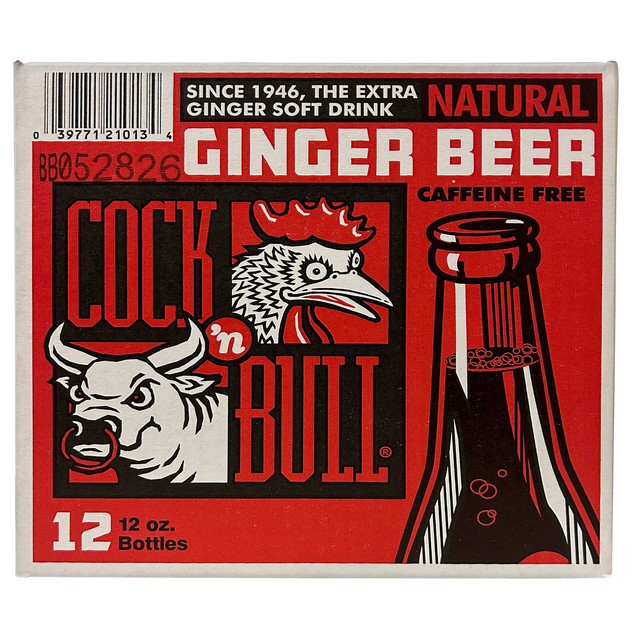 COCK 'N BULL GINGER BEER GLASS BOTTLE 12/12 OZ
