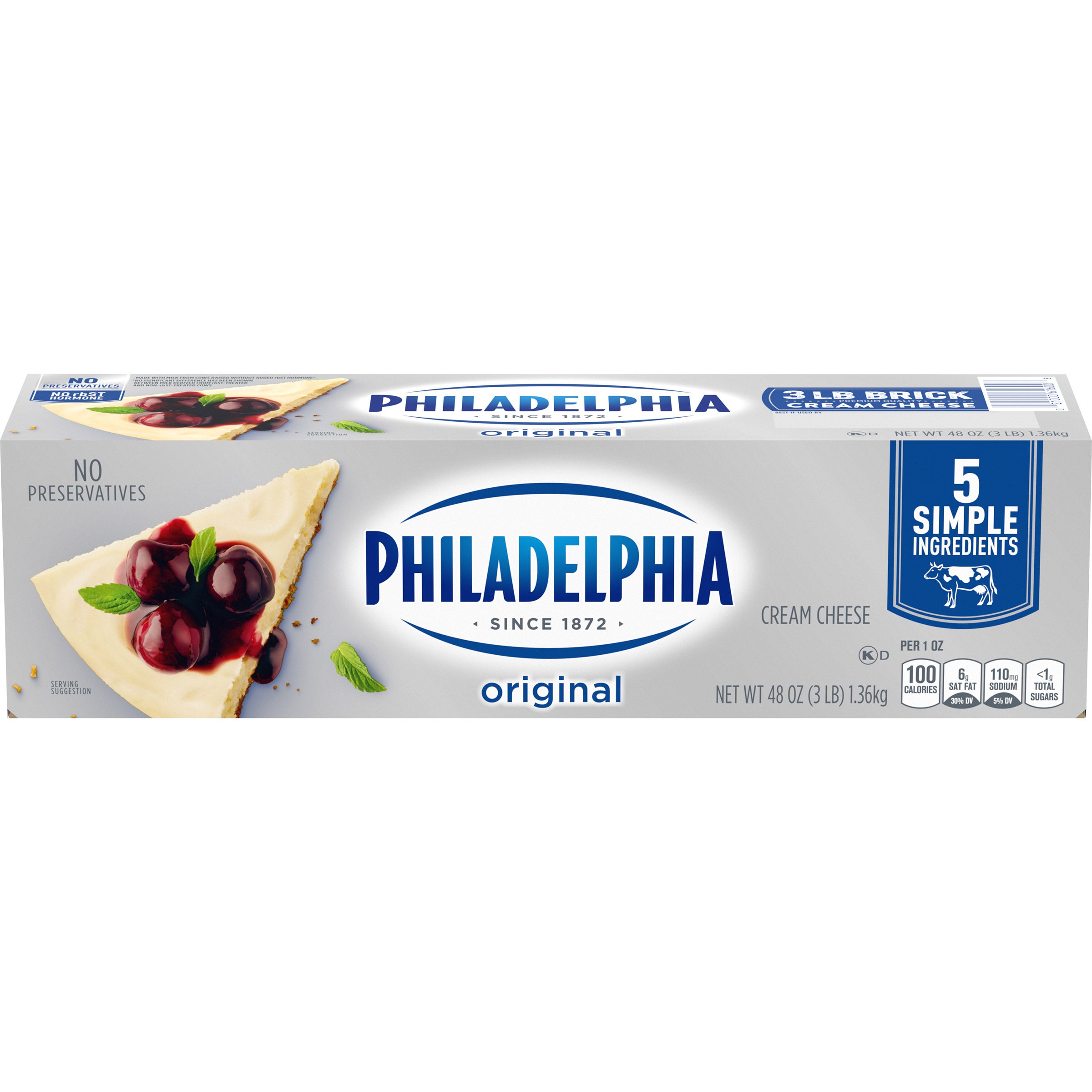 PHILADELPHIA CREAM CHEESE LOAF 48 OZ (3 LBS) - Image 1