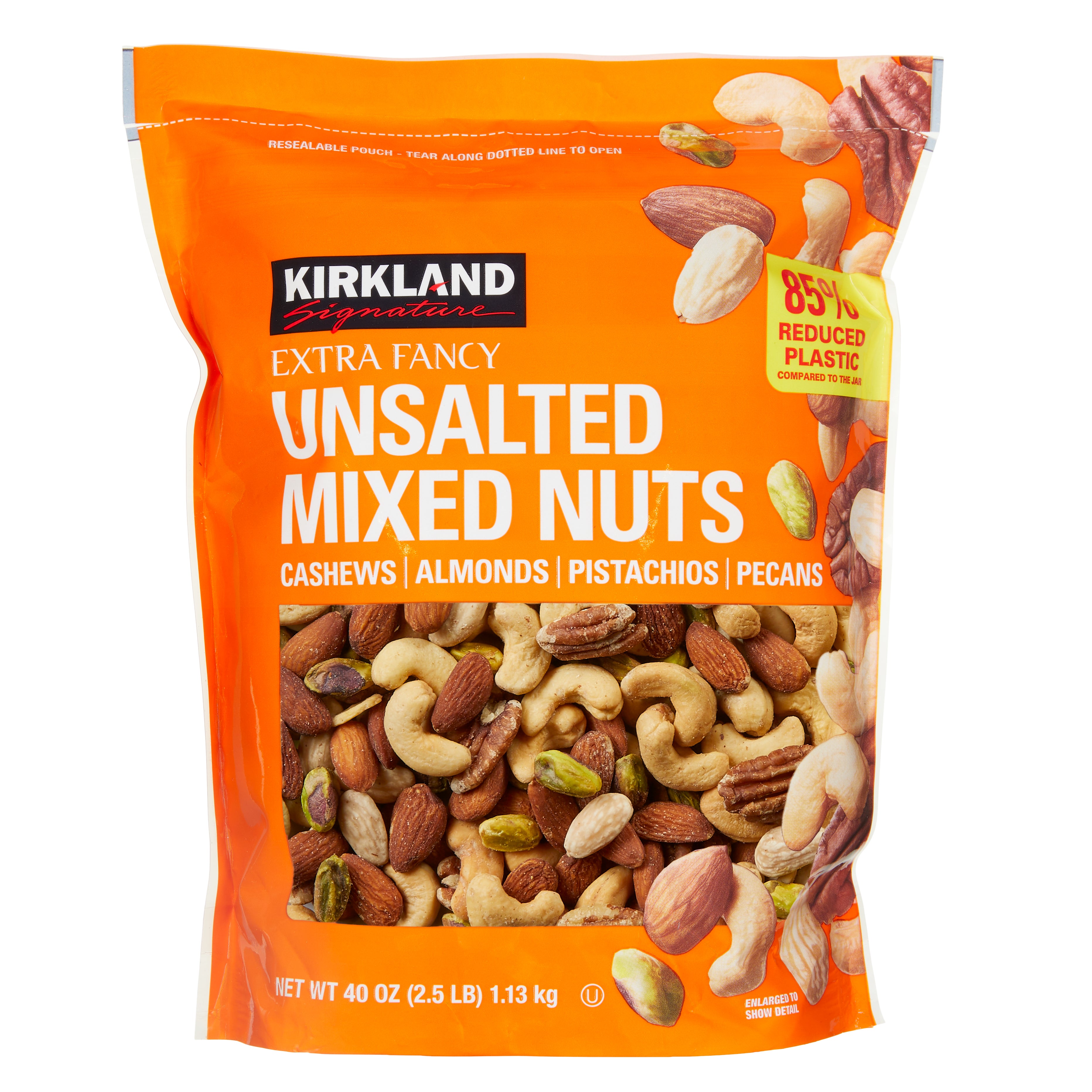 KIRKLAND SIGNATURE UNSALTED MIXED NUTS 40 OZ (2.5 LBS) - Image 1