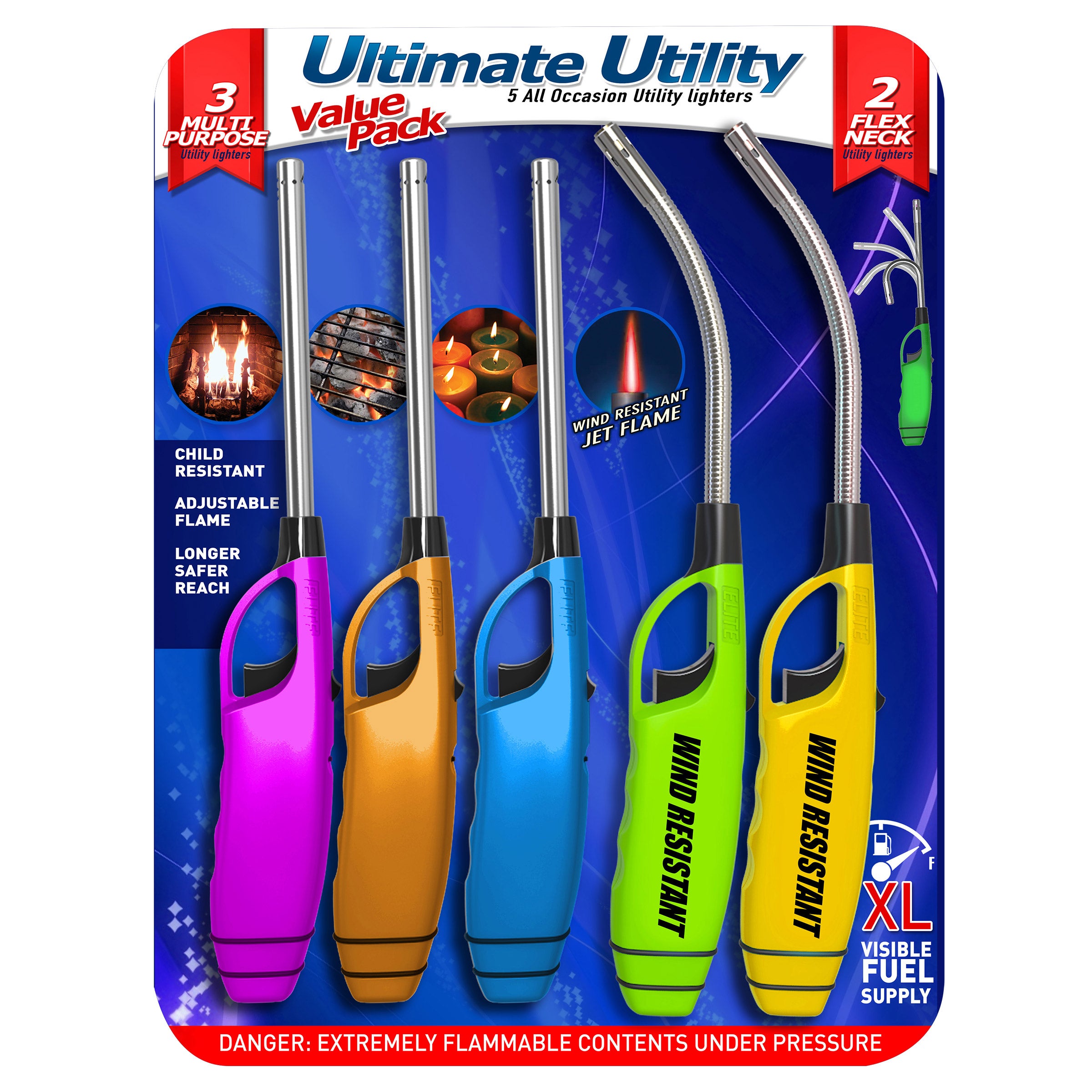 ELITE BRANDS USA UTILITY LIGHTER 5 PACK