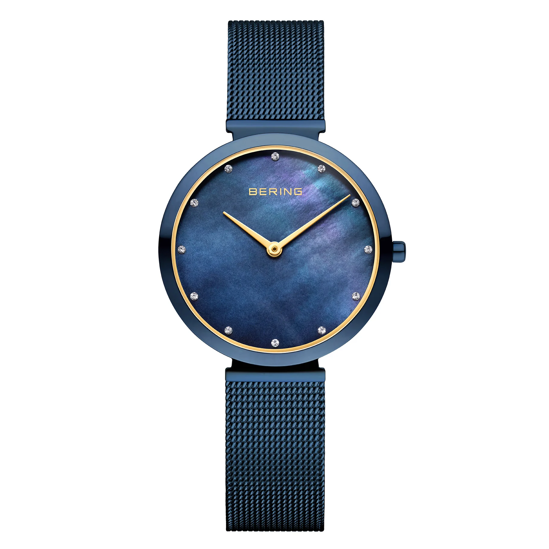 BERING ULTRA SLIM BLUE STAINLESS STEEL WOMENS WATCH - Image 1