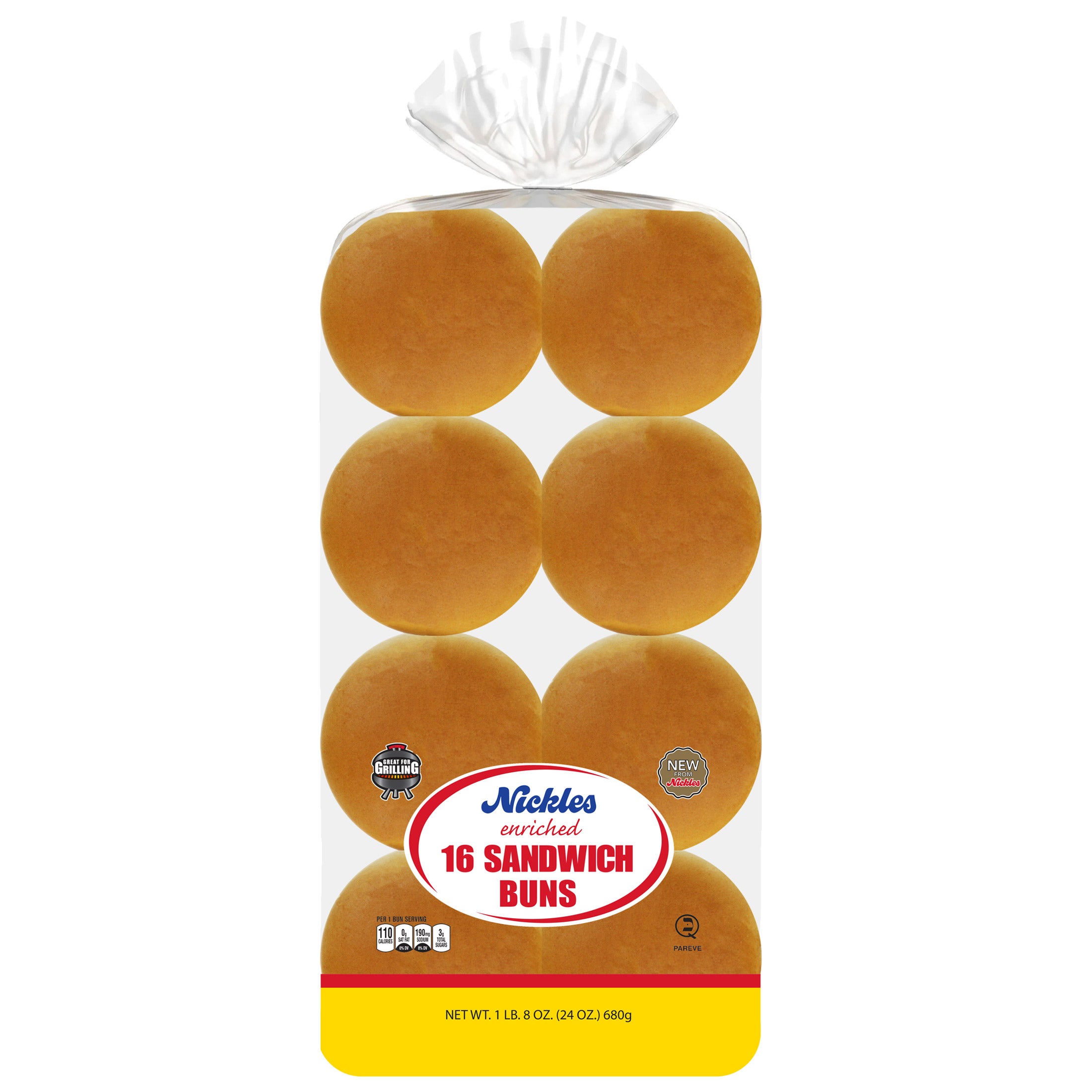 NICKLES HAMBURGER BUNS 16 COUNT PACKAGE - Image 1