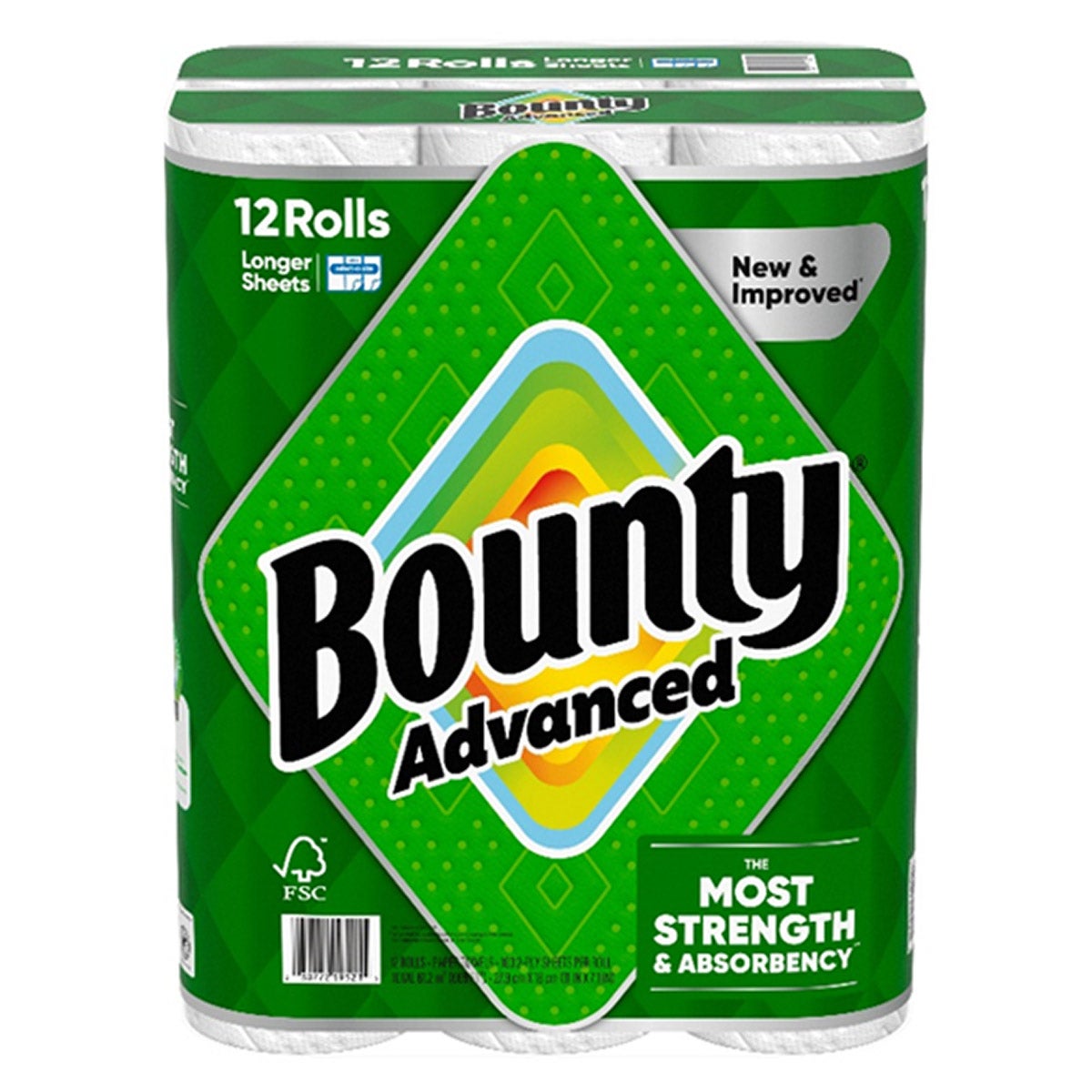 BOUNTY ADVANCED PAPER TOWEL 669 SQFT 12 ROLLS / 103 SHEETS - Image 1