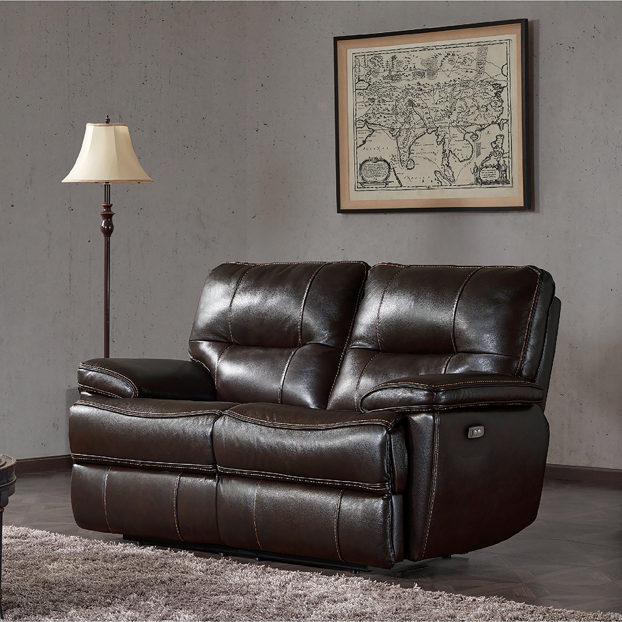 LEATHER POWER RECLINING LOVESEAT