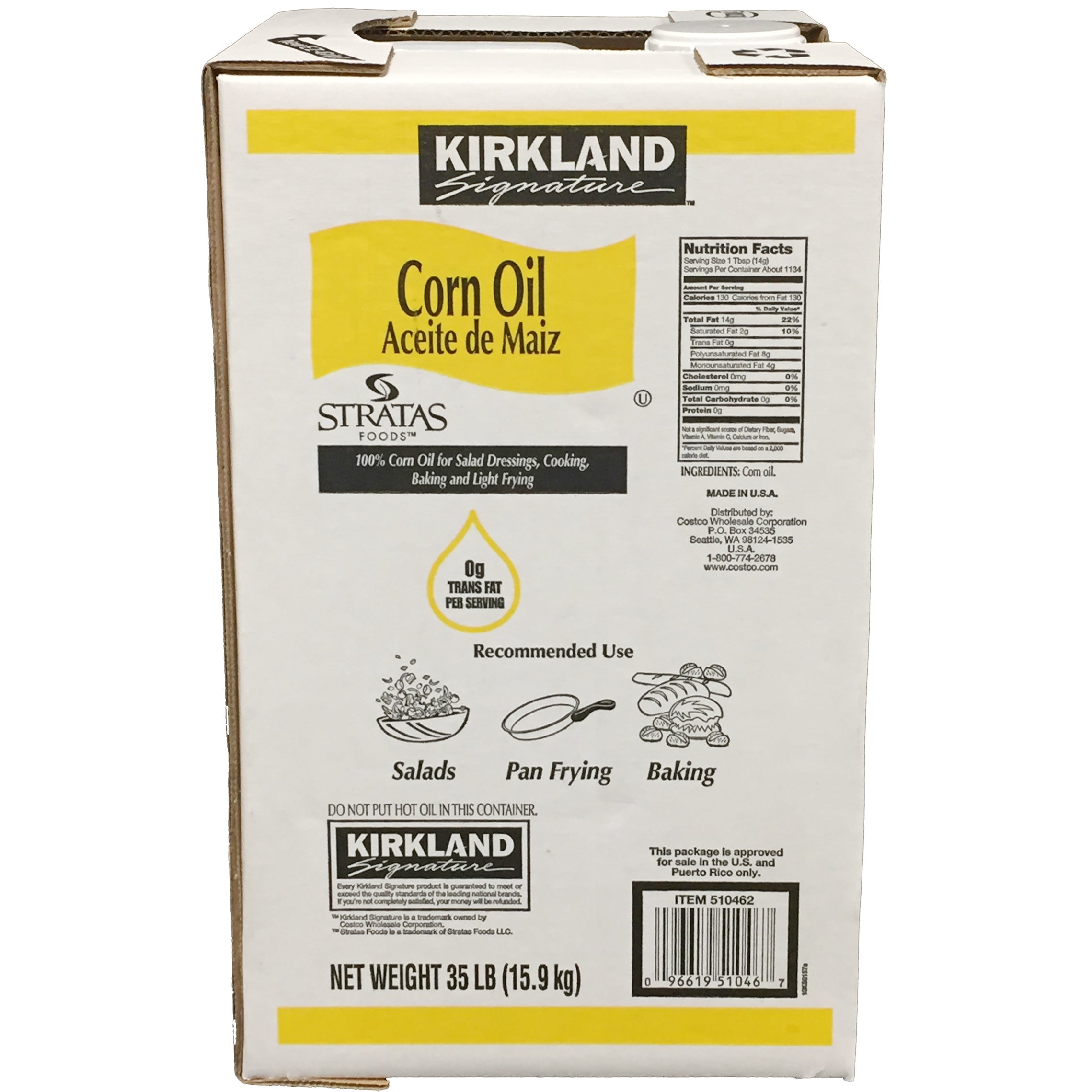 KIRKLAND SIGNATURE CORN OIL 35 POUNDS