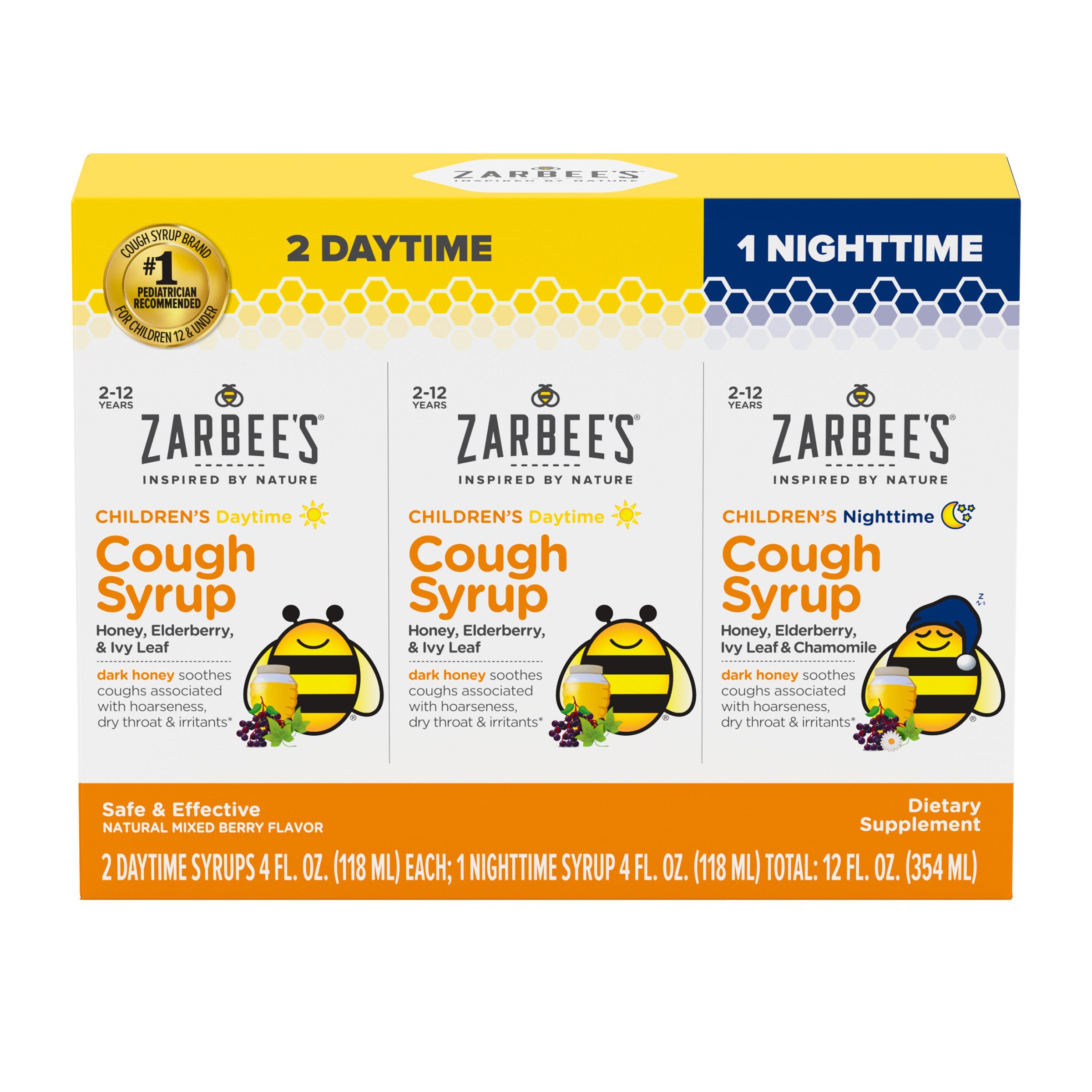 ZARBEE'S CHILDRENS COUGH SYRUP 8OZ DAY + 4OZ NIGHT