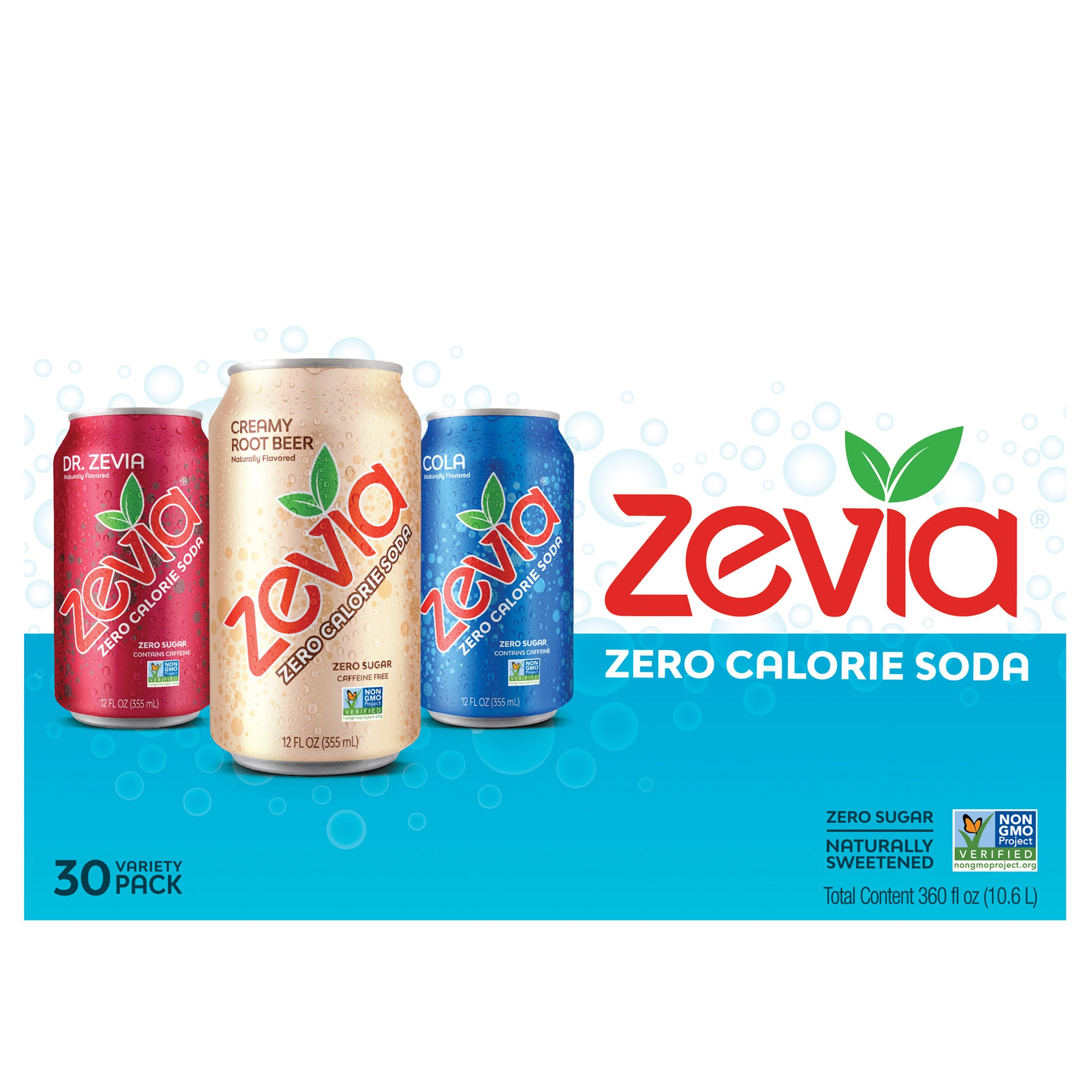 ZEVIA ZERO SUGAR VARIETY 30 CT / 12 OZ