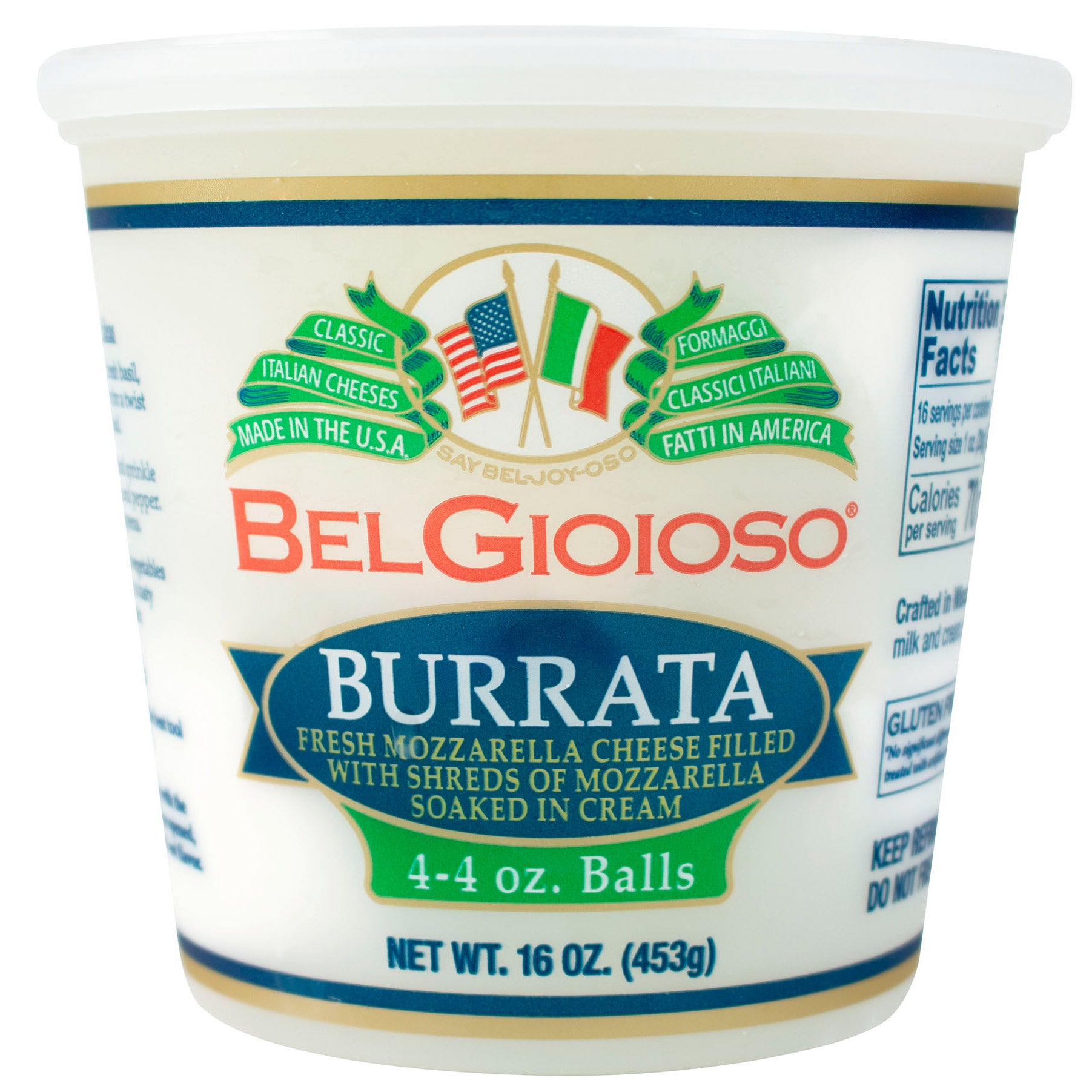 BELGIOIOSO BURRATA MOZZARELLA 1 POUND