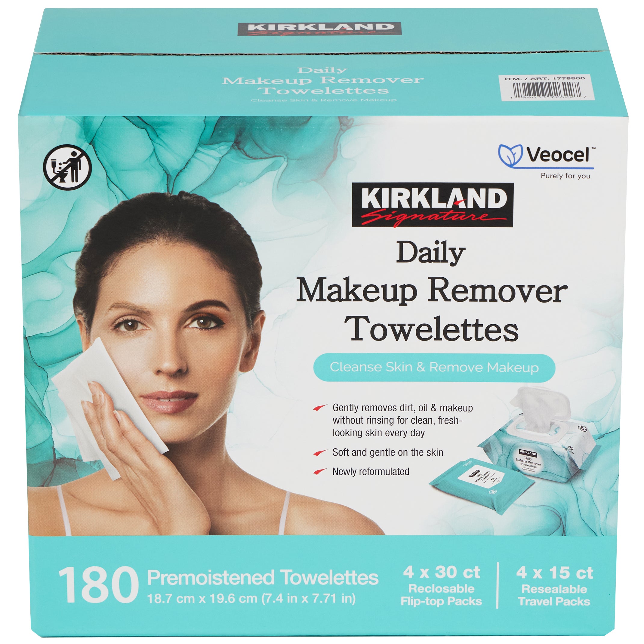 KIRKLAND SIGNATURE DAILY FACIAL TOWELETTES 180 COUNT - Image 1