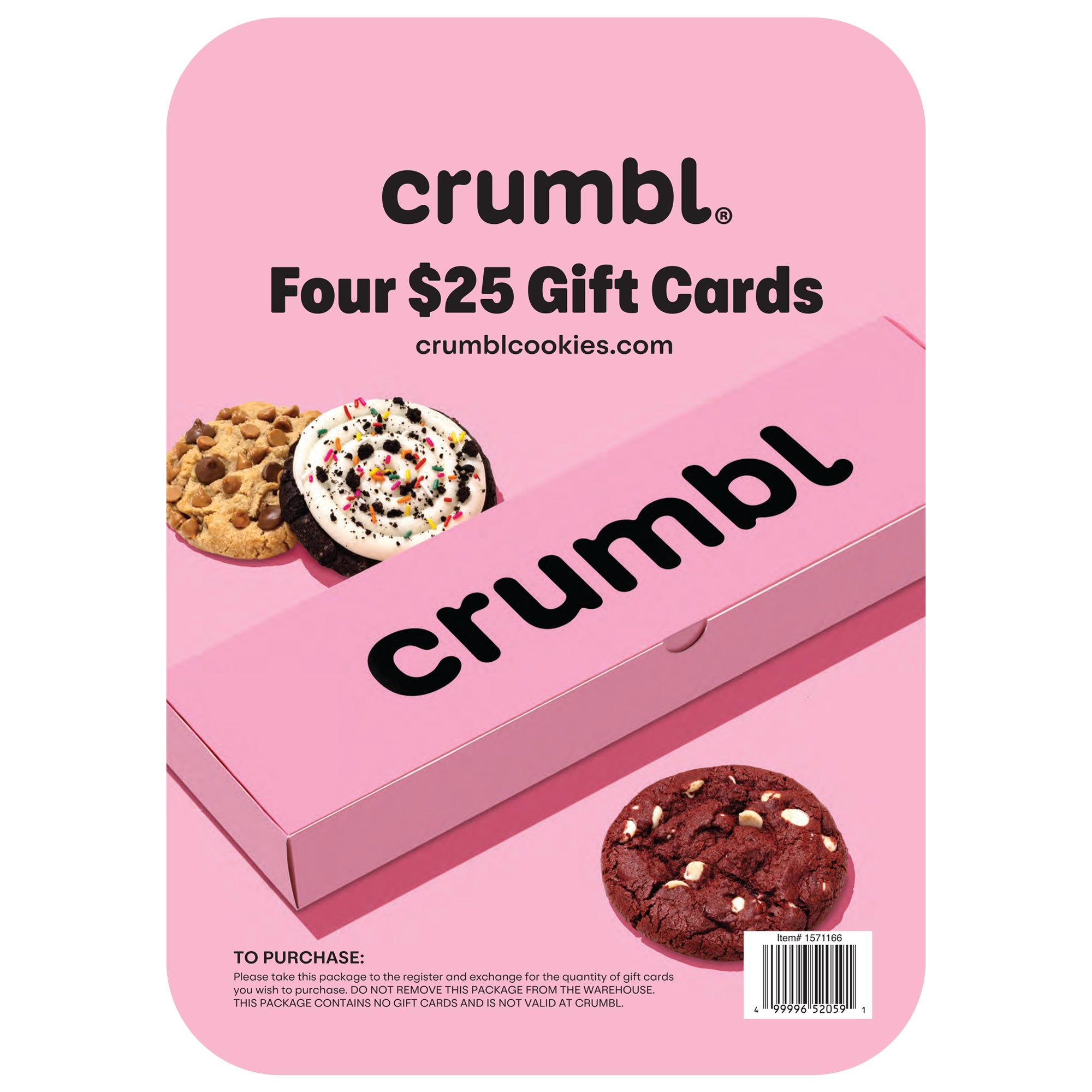 CRUMBL COOKIES 4/$25 GIFT CARDS ITEM IS NON-REFUNDABLE - Image 1