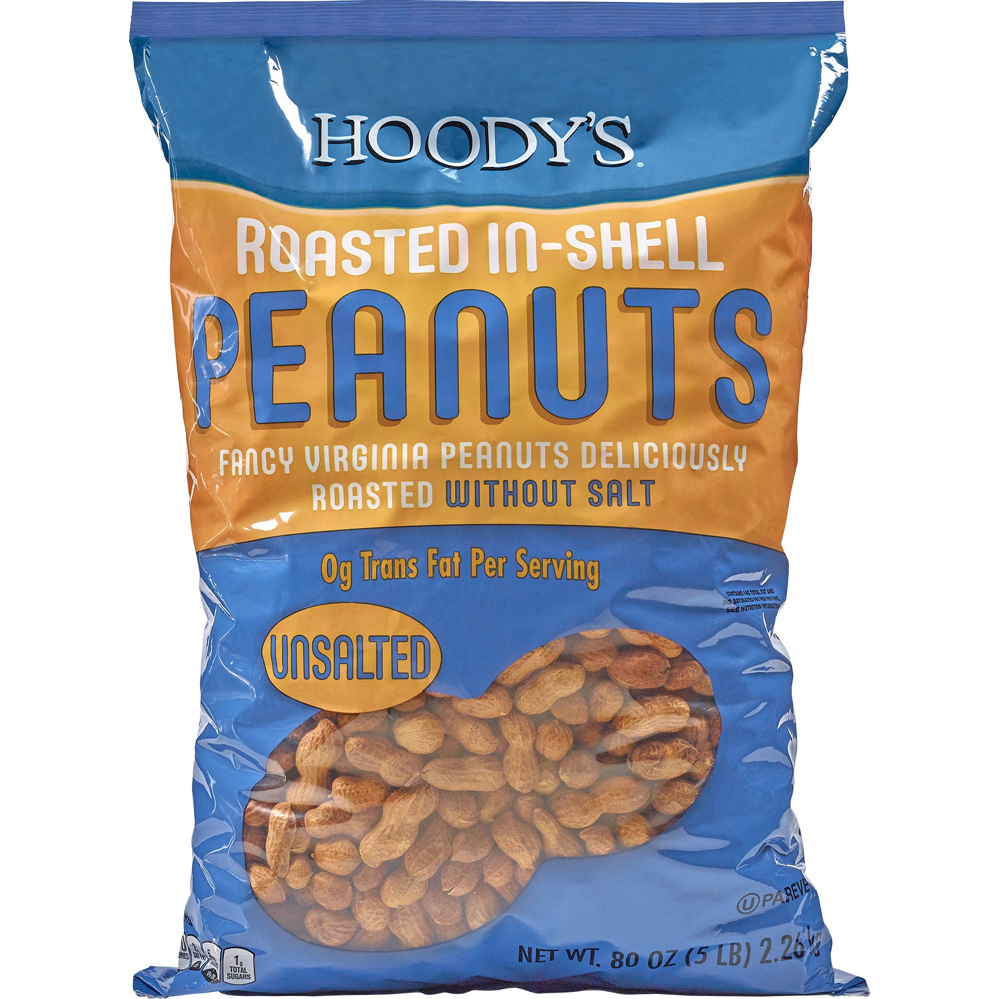 HOODY'S UNSALTED IN-SHELL PEANUTS 80 OZ - Image 1