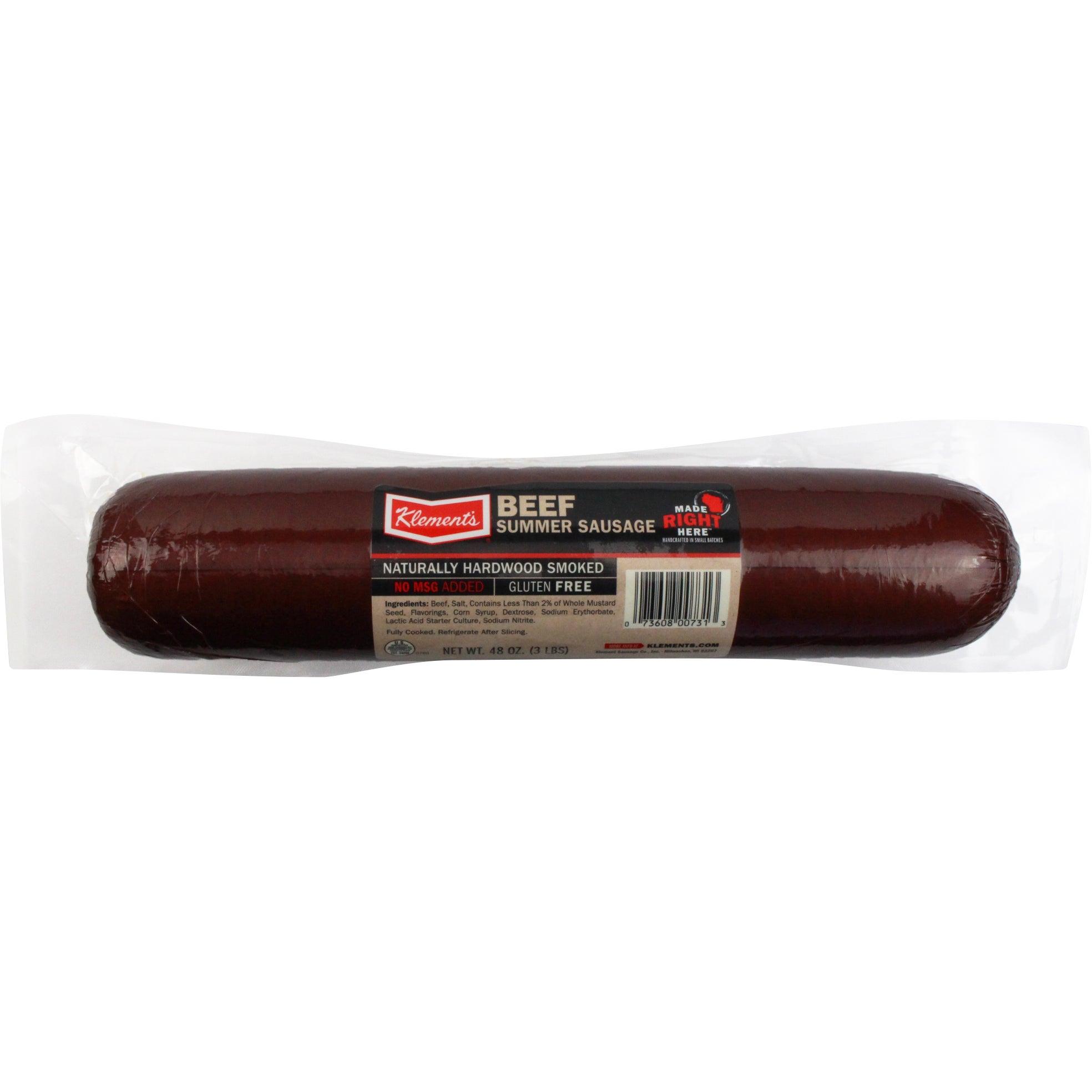 KLEMENT'S BEEF SUMMER SAUSAGE 48 OZ (3 LBS)
